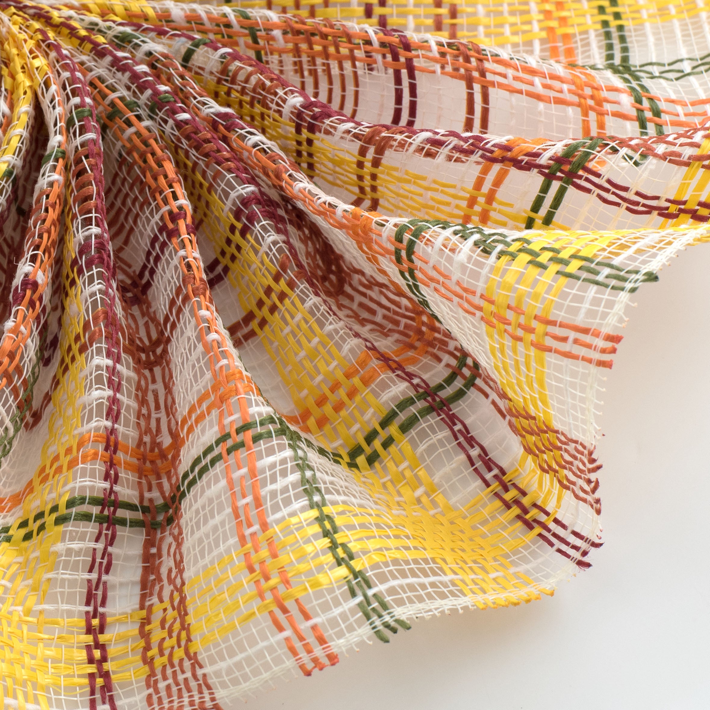 10" Fabric Plaid Mesh: Rust & Moss Fall