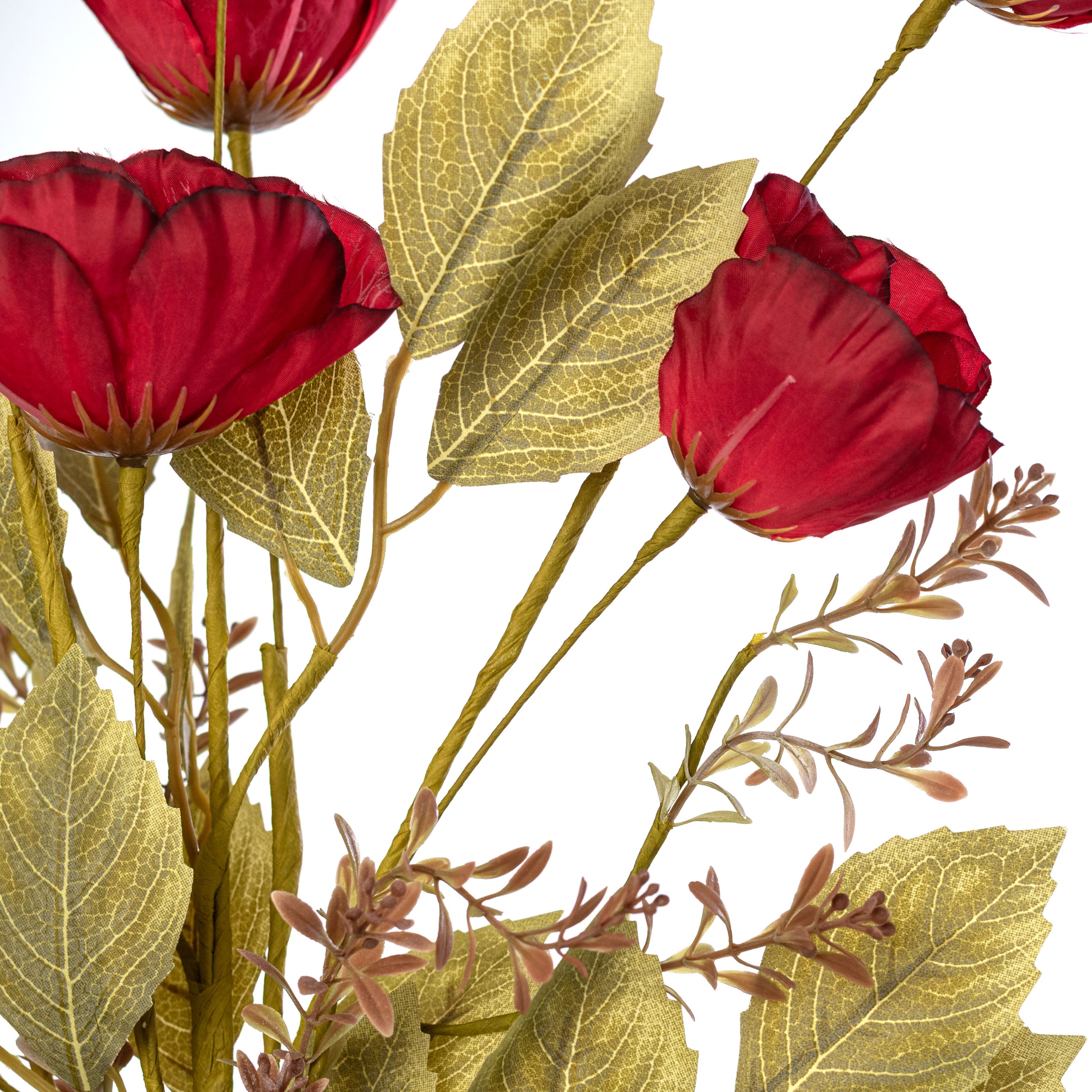 20" Mixed Fall Poppy Bush: Red