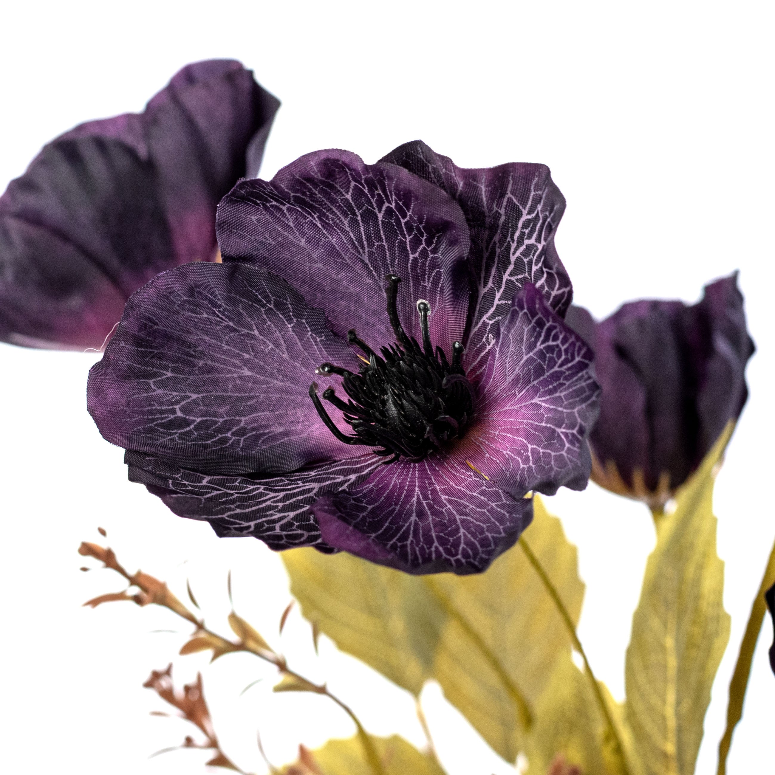 20" Mixed Fall Poppy Bush: Purple