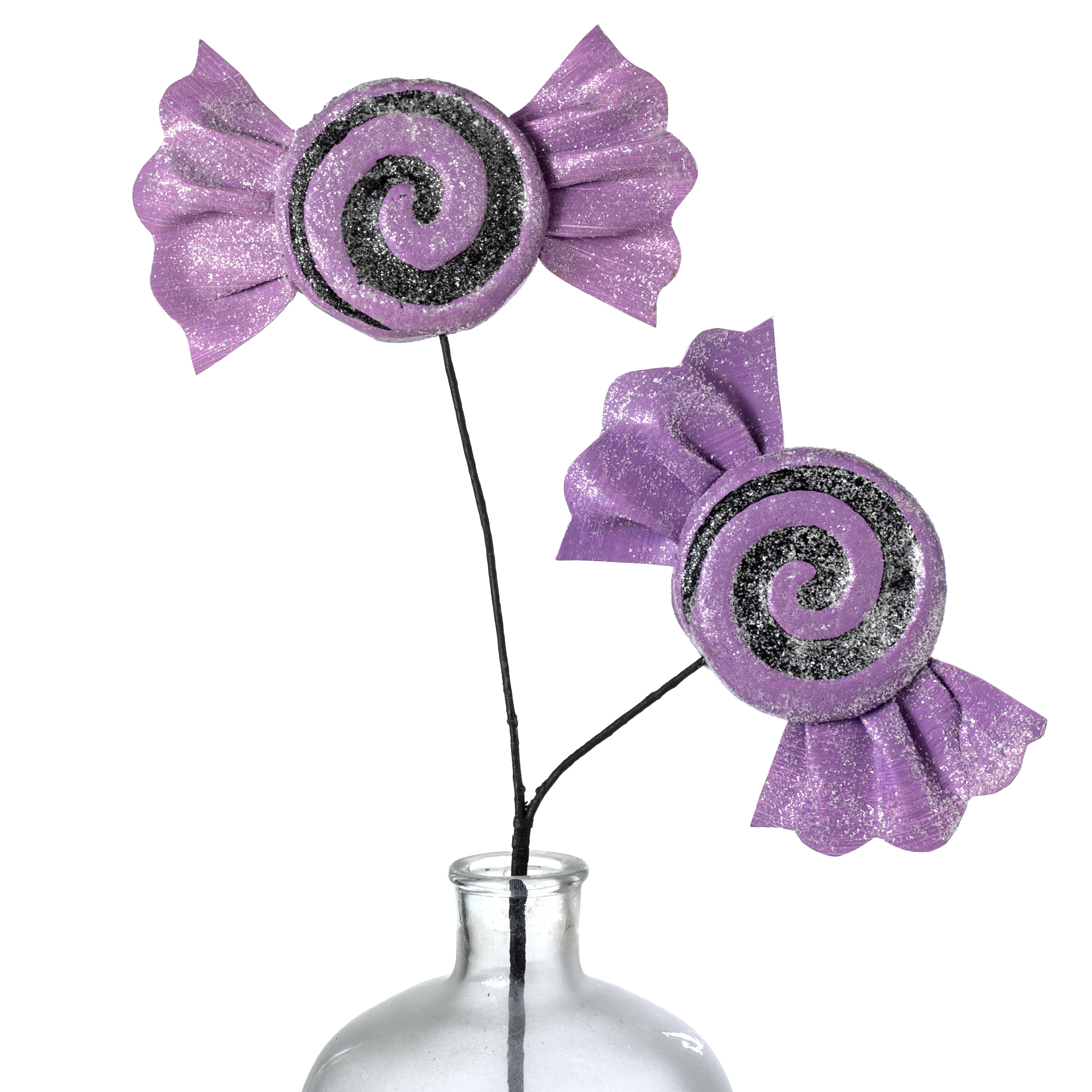 28" Swirl Candy Spray: Purple & Black