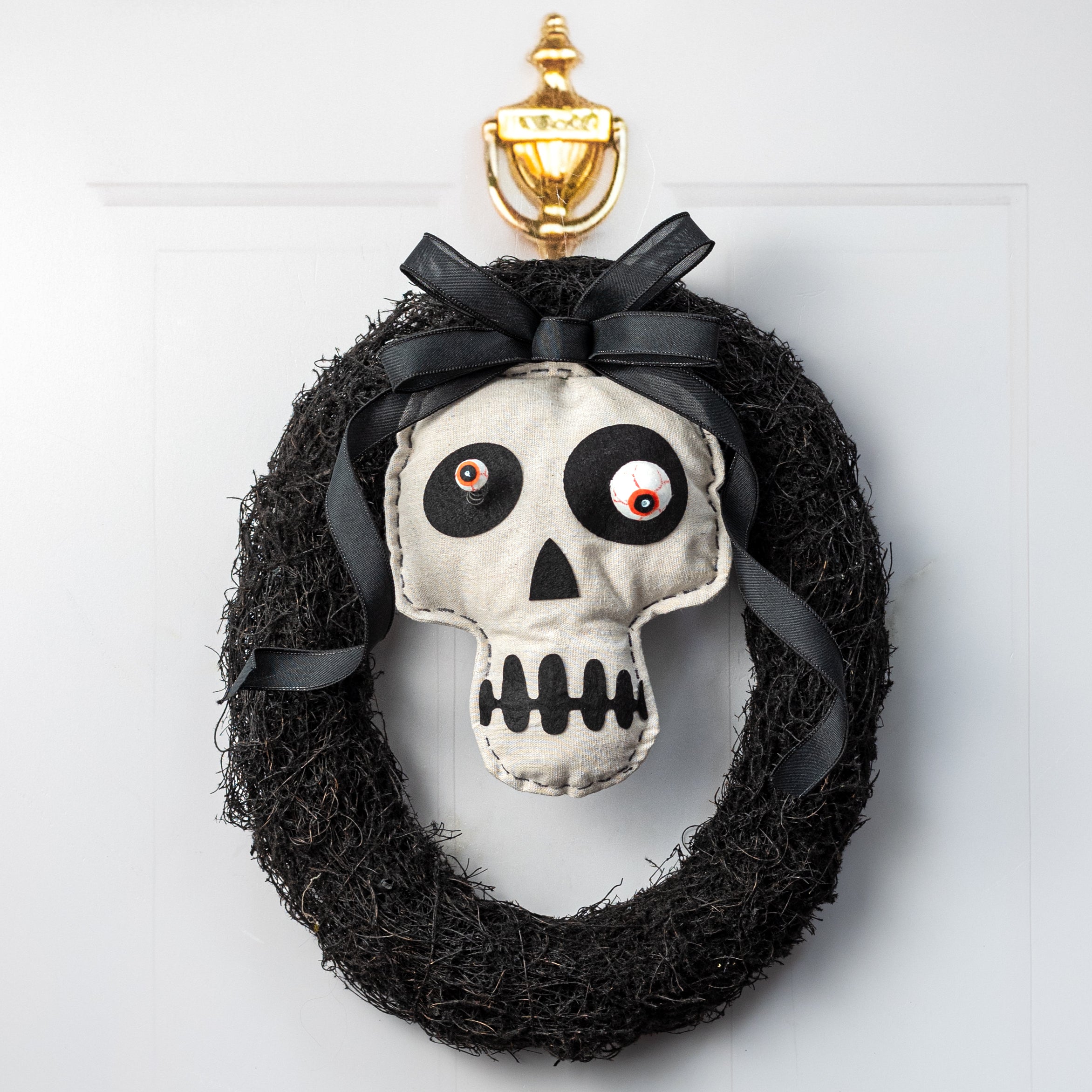 10" Canvas Googly Eye Skull Ornament