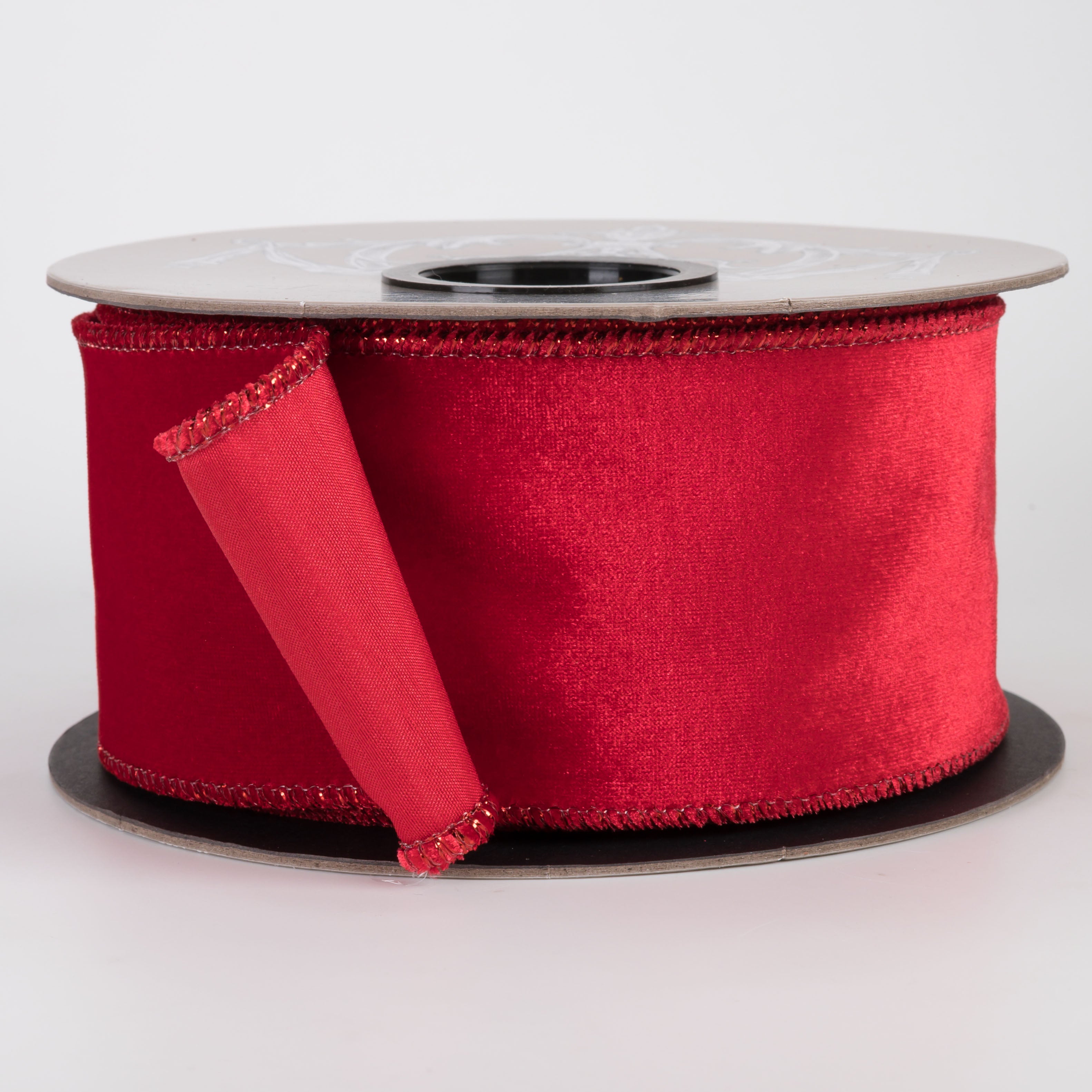 [D Stevens] 2.5" Velvet Satin Back Ribbon: Red (10 Yards)