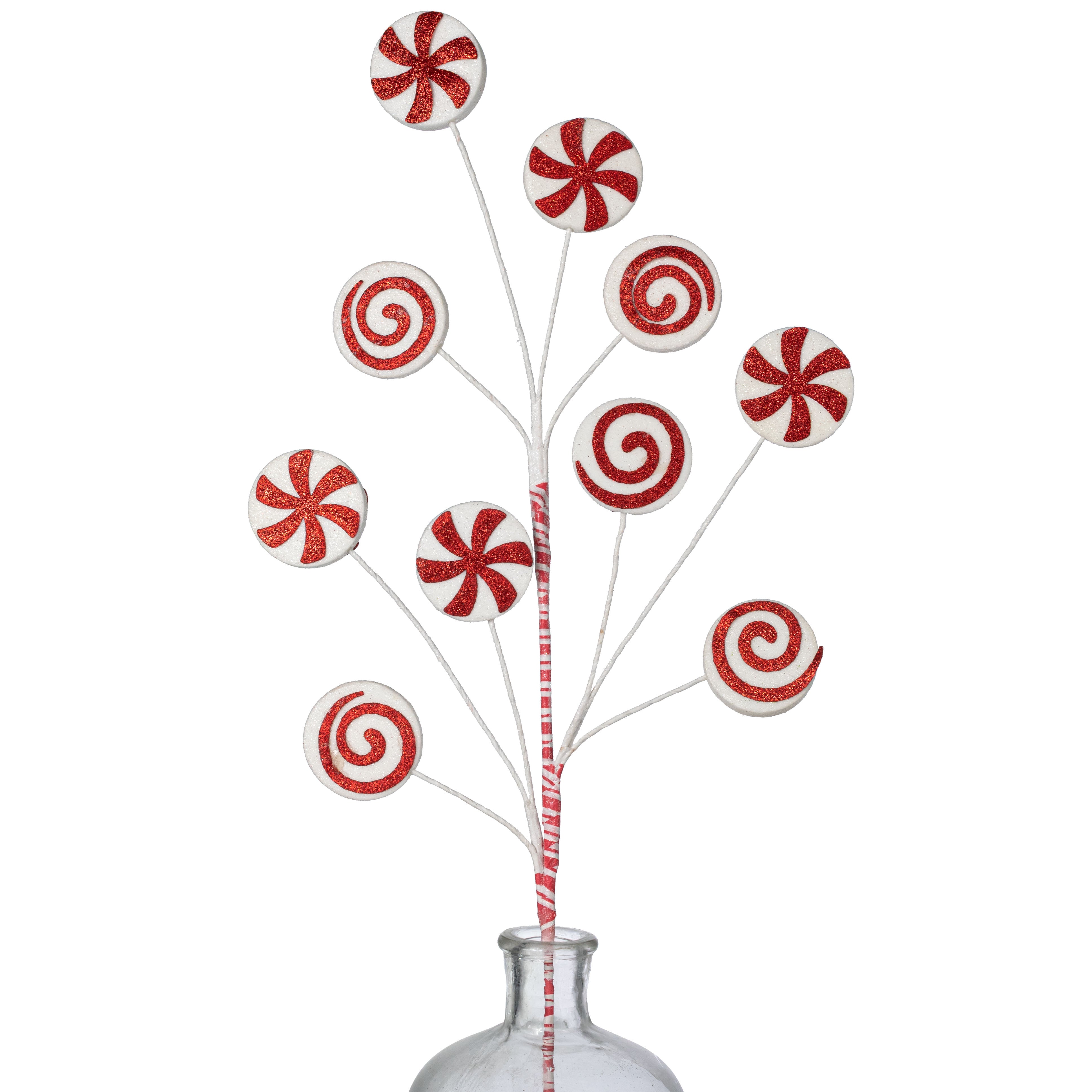 27" Peppermint Candy Swirls Spray