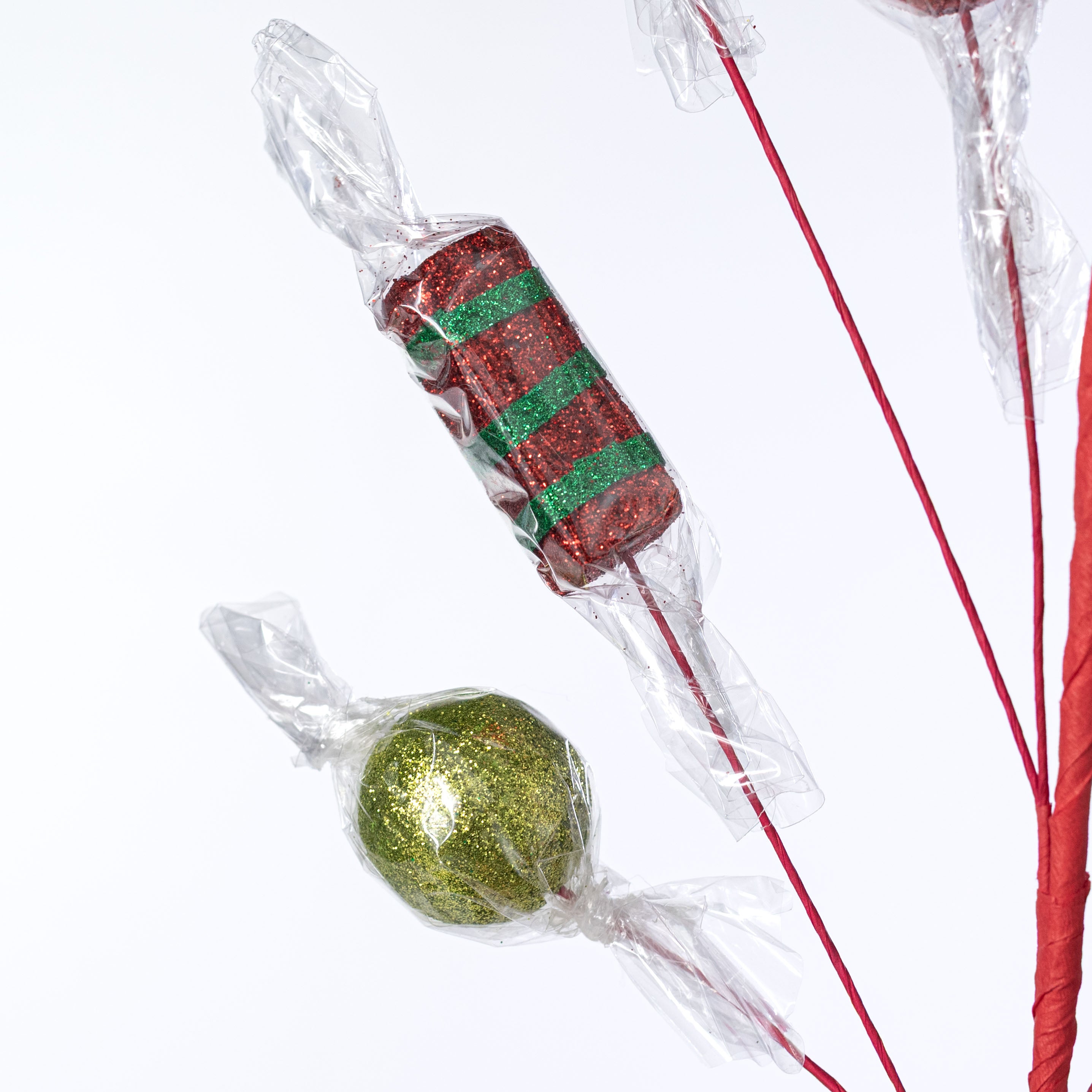 29" Wrapped Candy Spray: Traditional Christmas
