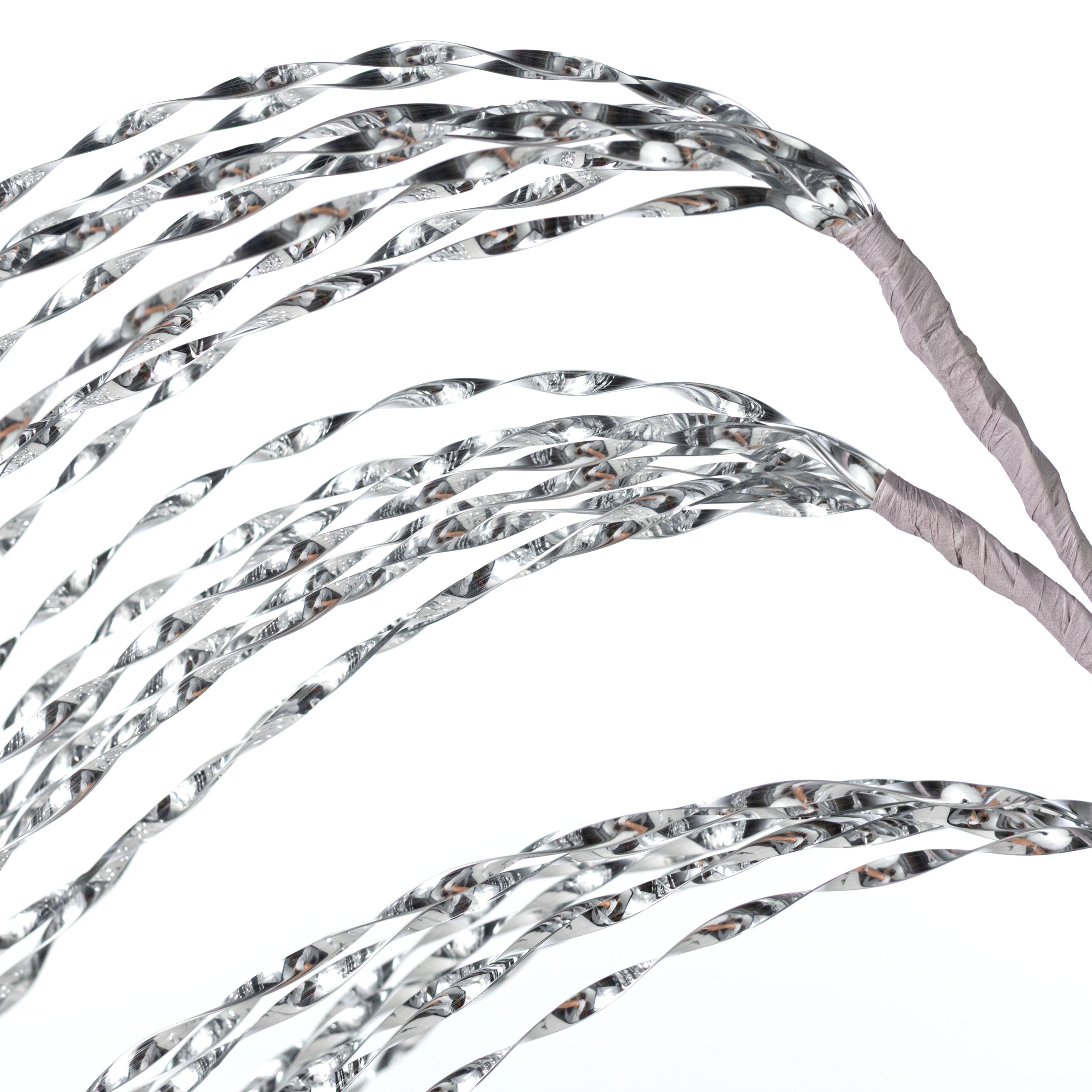 50" Spiraling Hanging Tinsel Spray: Metallic Silver