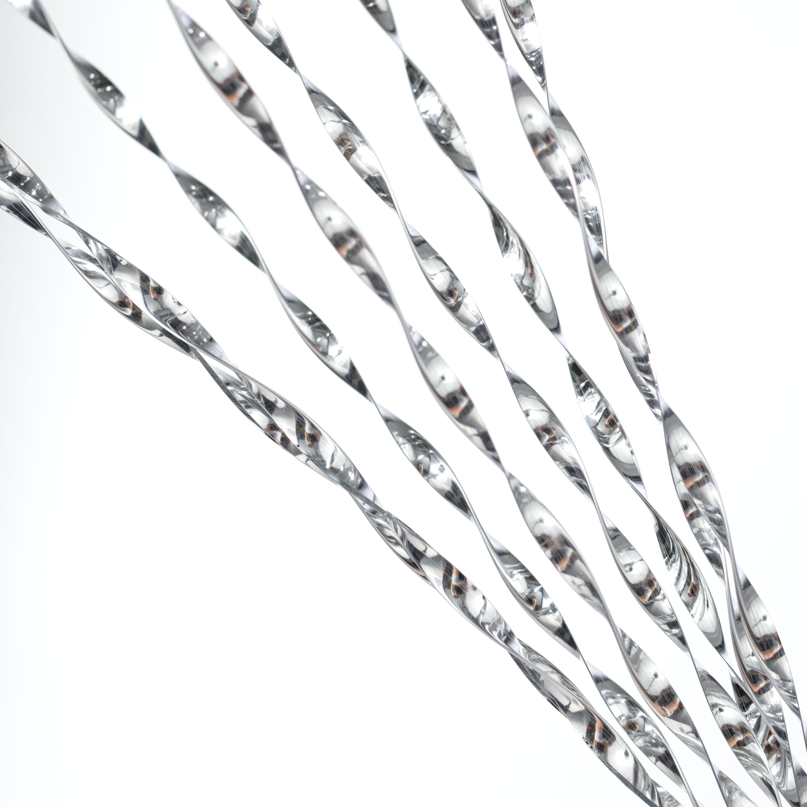 50" Spiraling Hanging Tinsel Spray: Metallic Silver