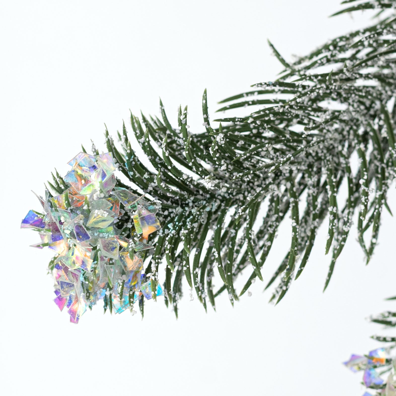 30" Iridescent Spark Teardrop: Frosted Evergreen Pine