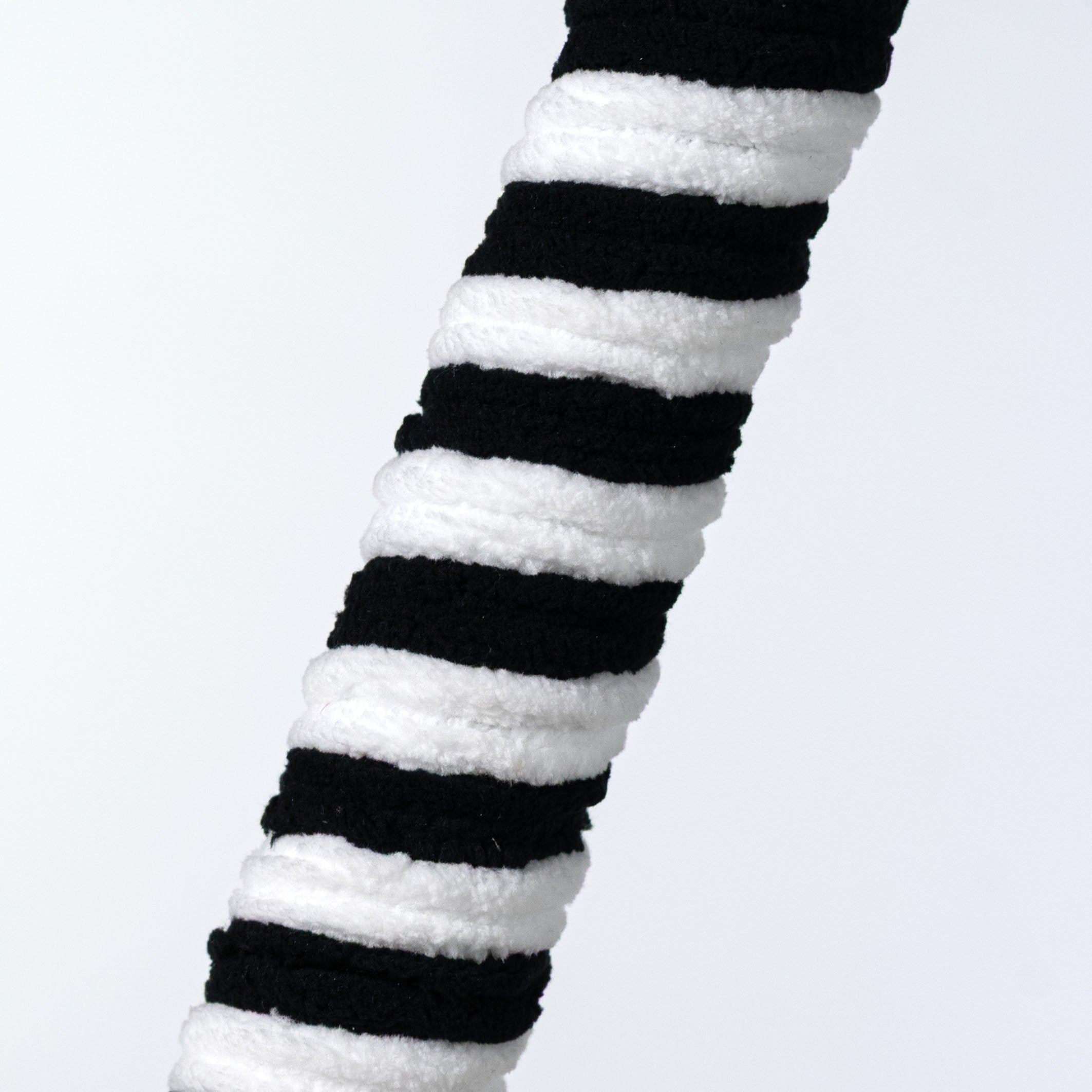 38" Velvet Peppermint Candy Cane Stick: Black & White