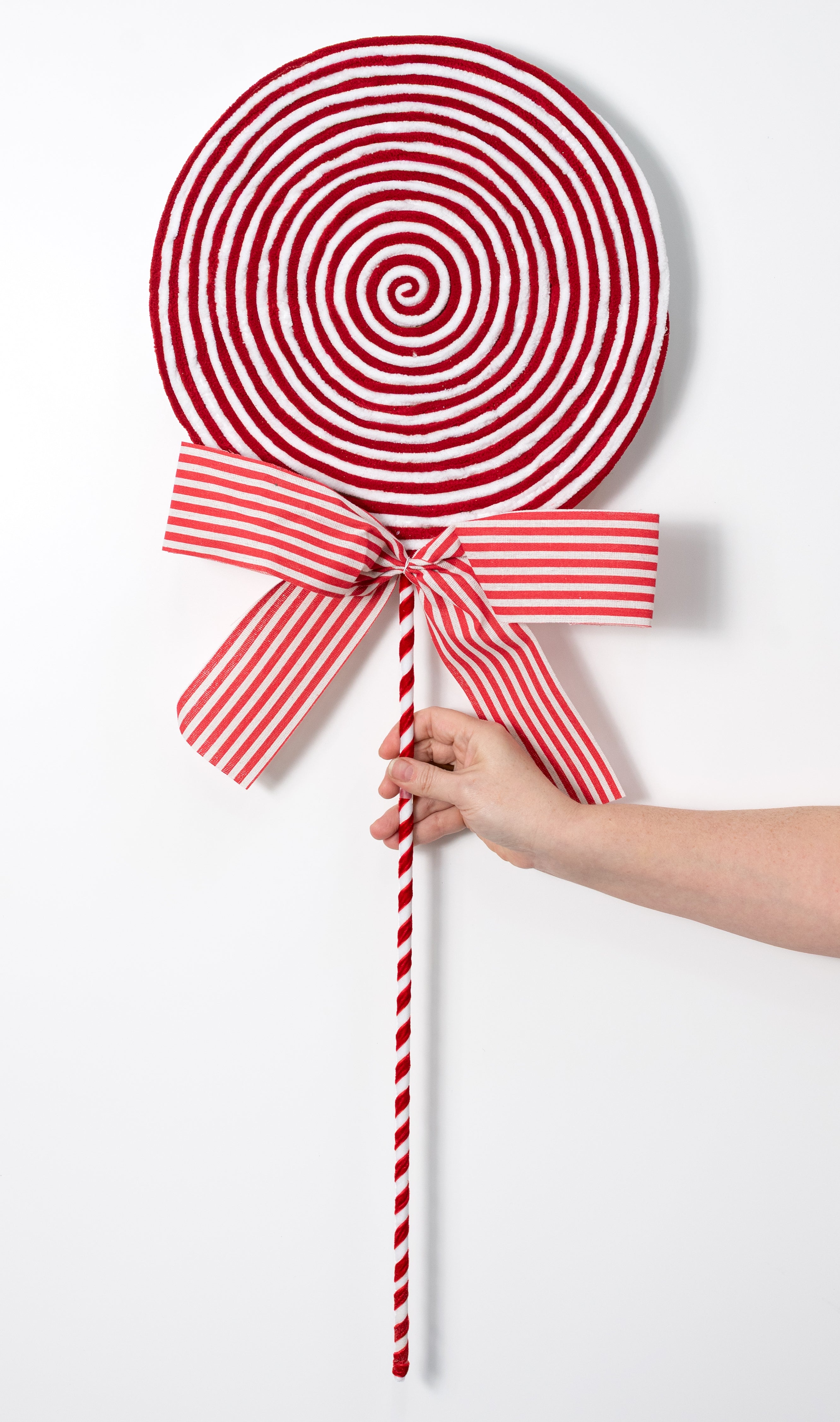 13" x 33" Jumbo Chenille Peppermint Swirl Lollipop Spray