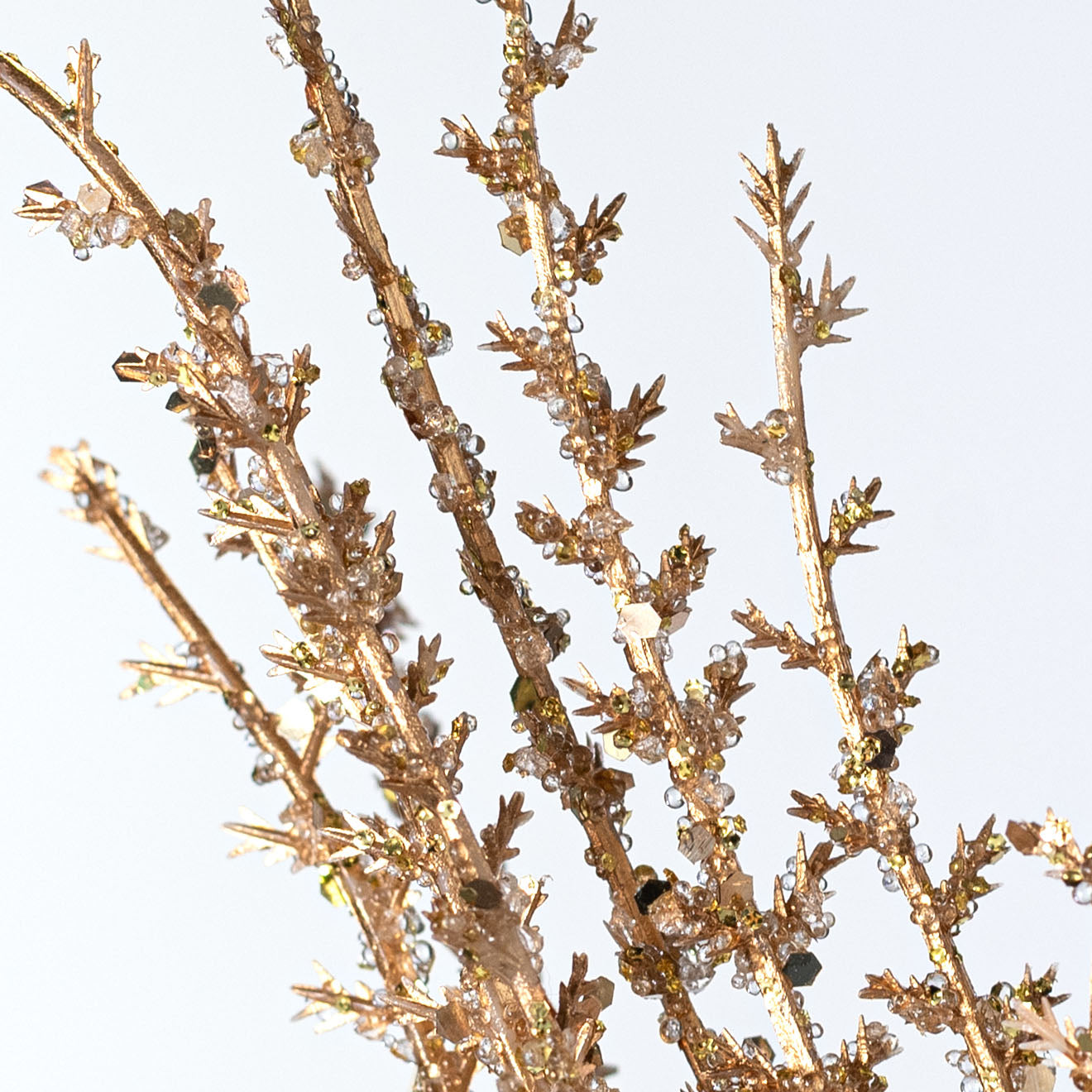 20" Deluxe Iced Glitter Grass Spray: Gold