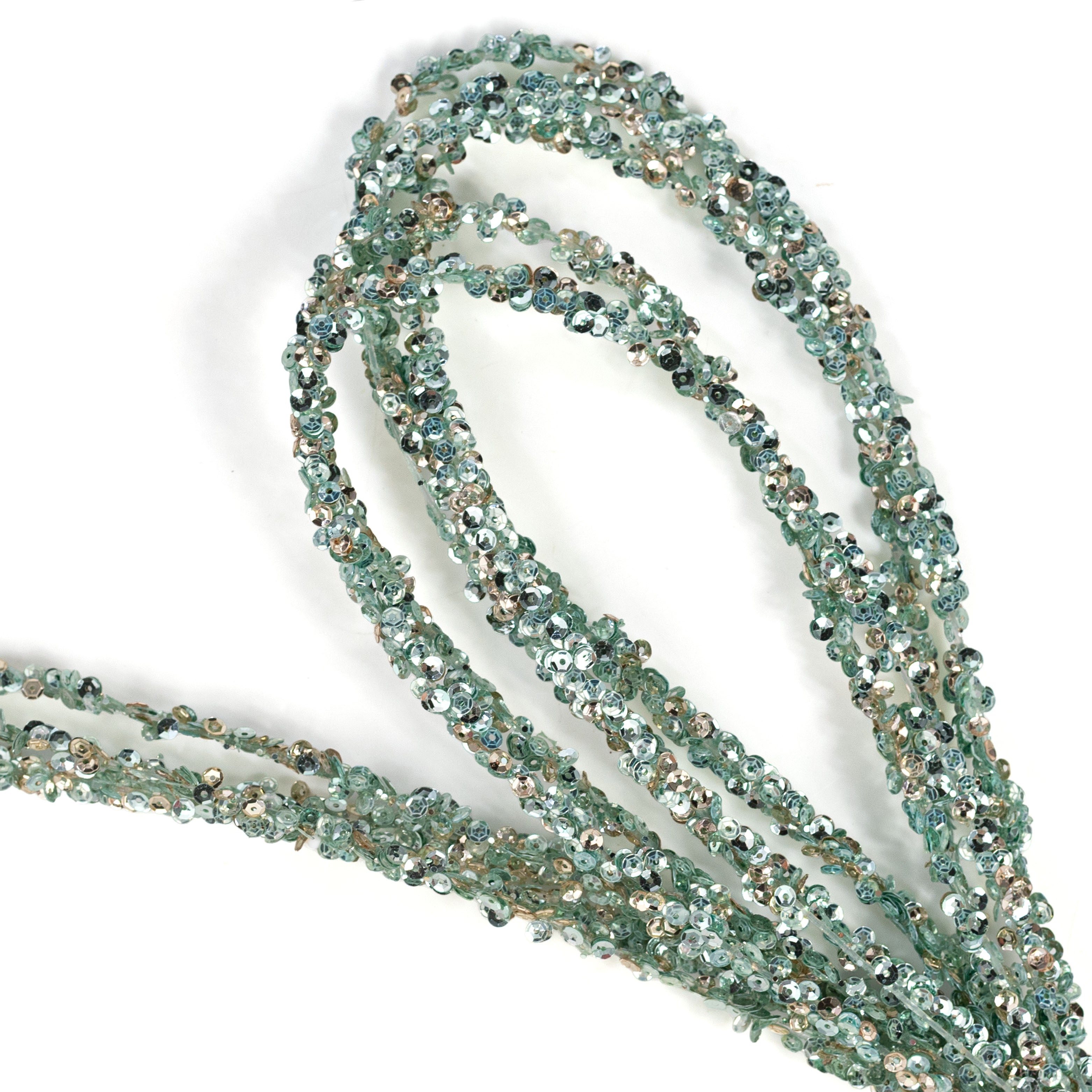 36" Sequin Loop Spray: Mint & Champagne