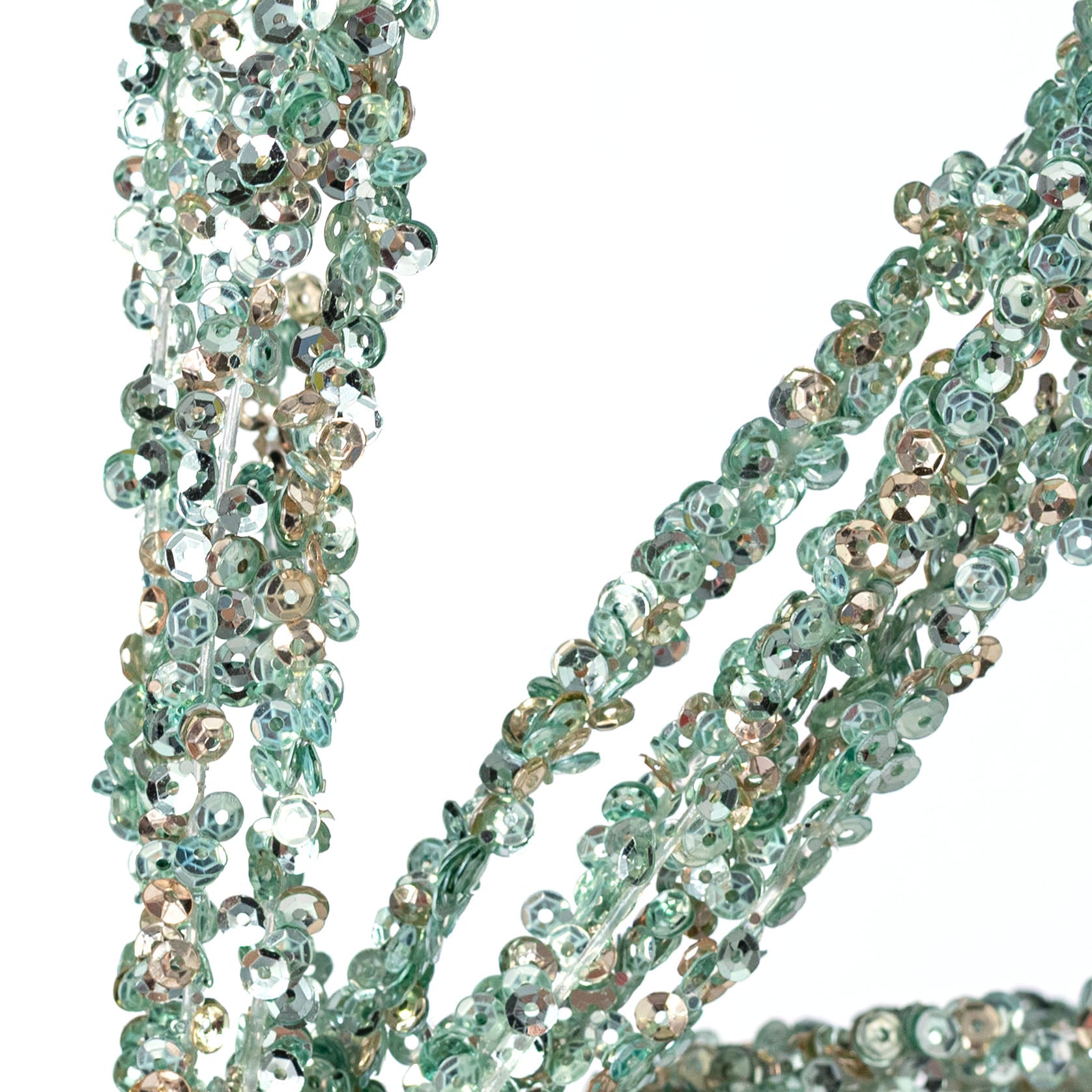 36" Sequin Loop Spray: Mint & Champagne
