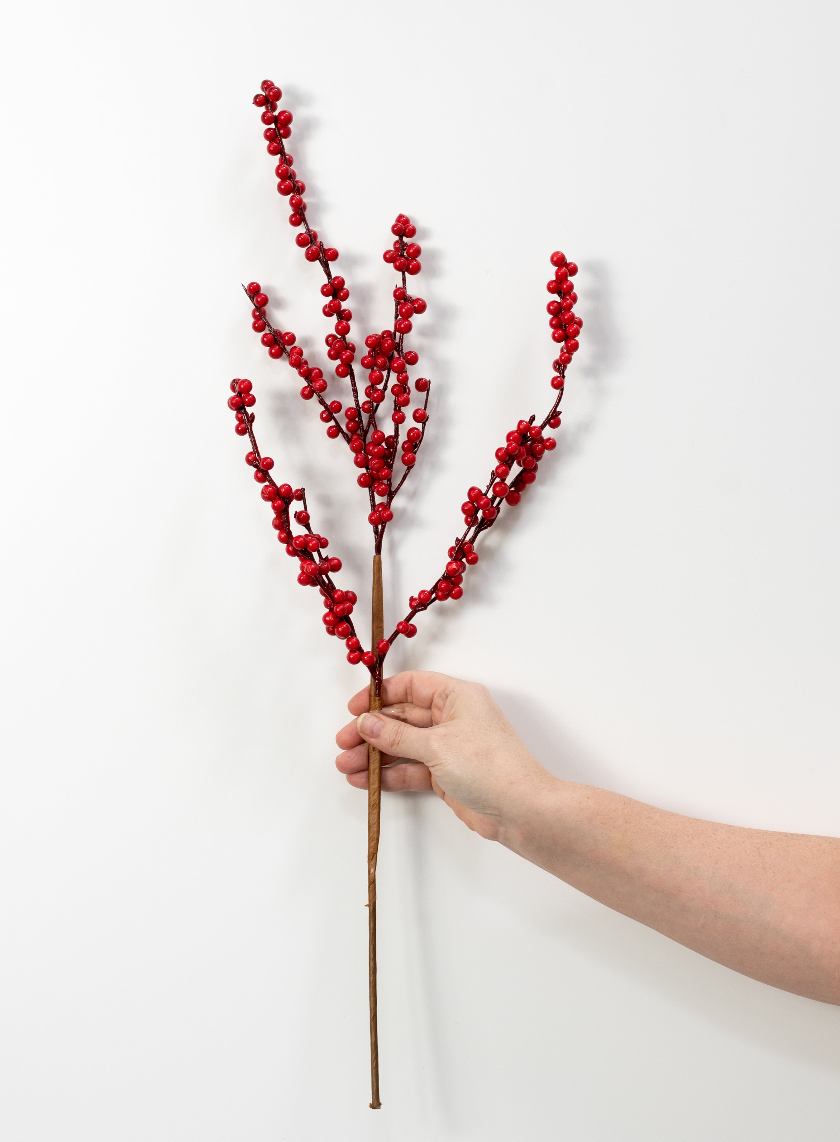24" Waterproof Berry Clusters Twig Spray: Red