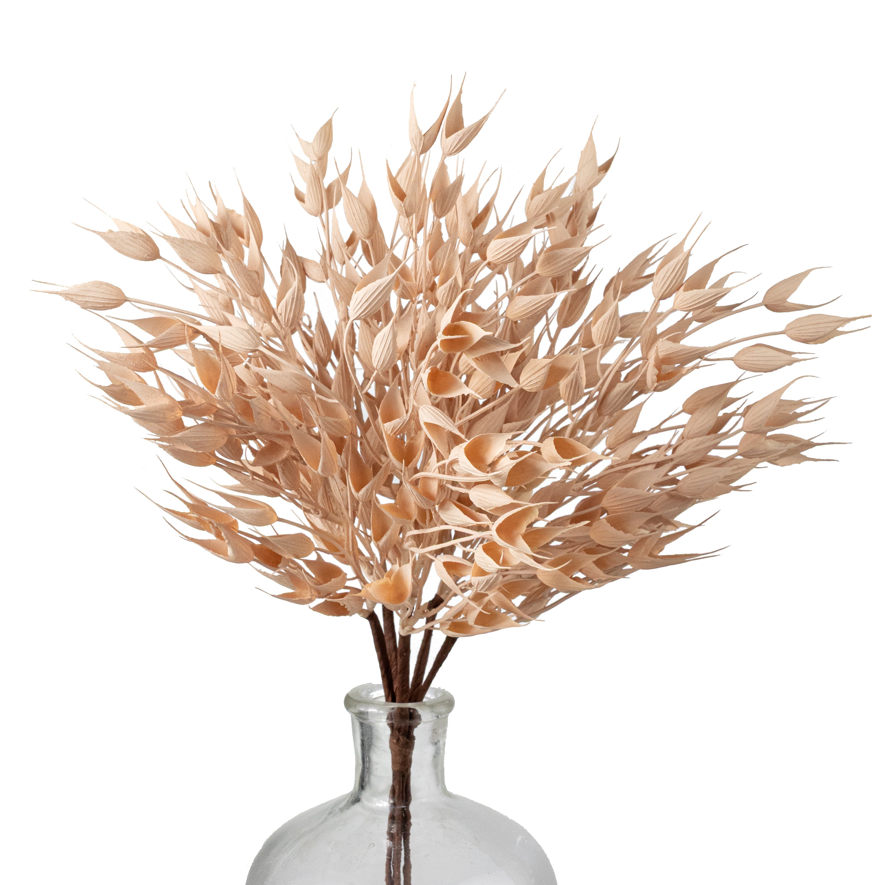 16" Plastic Bearded Wheat Grass Bundle: Tan