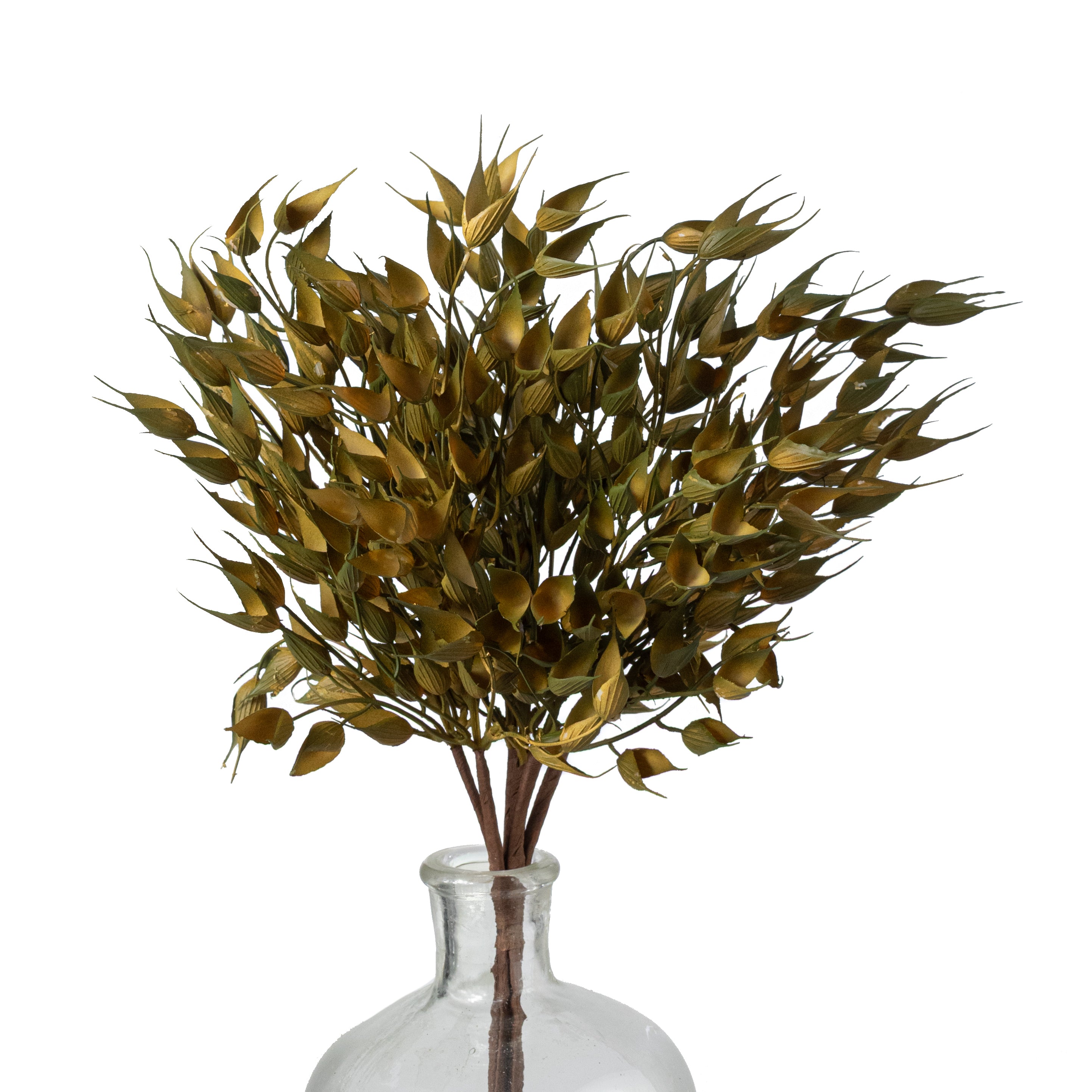 16" Plastic Bearded Wheat Grass Bundle: Sage Green
