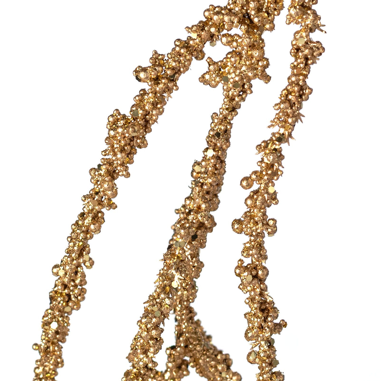 40" Hanging Beaded Glitter Grass Spray: Gold