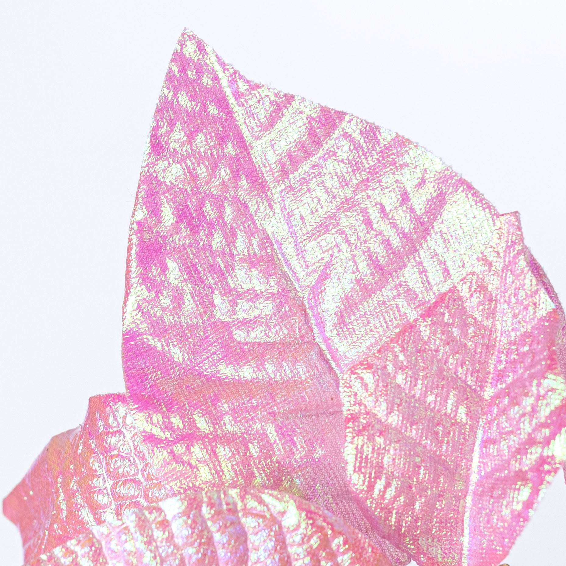 9" x 21" Glossy Poinsettia Stem: Iridescent Pink
