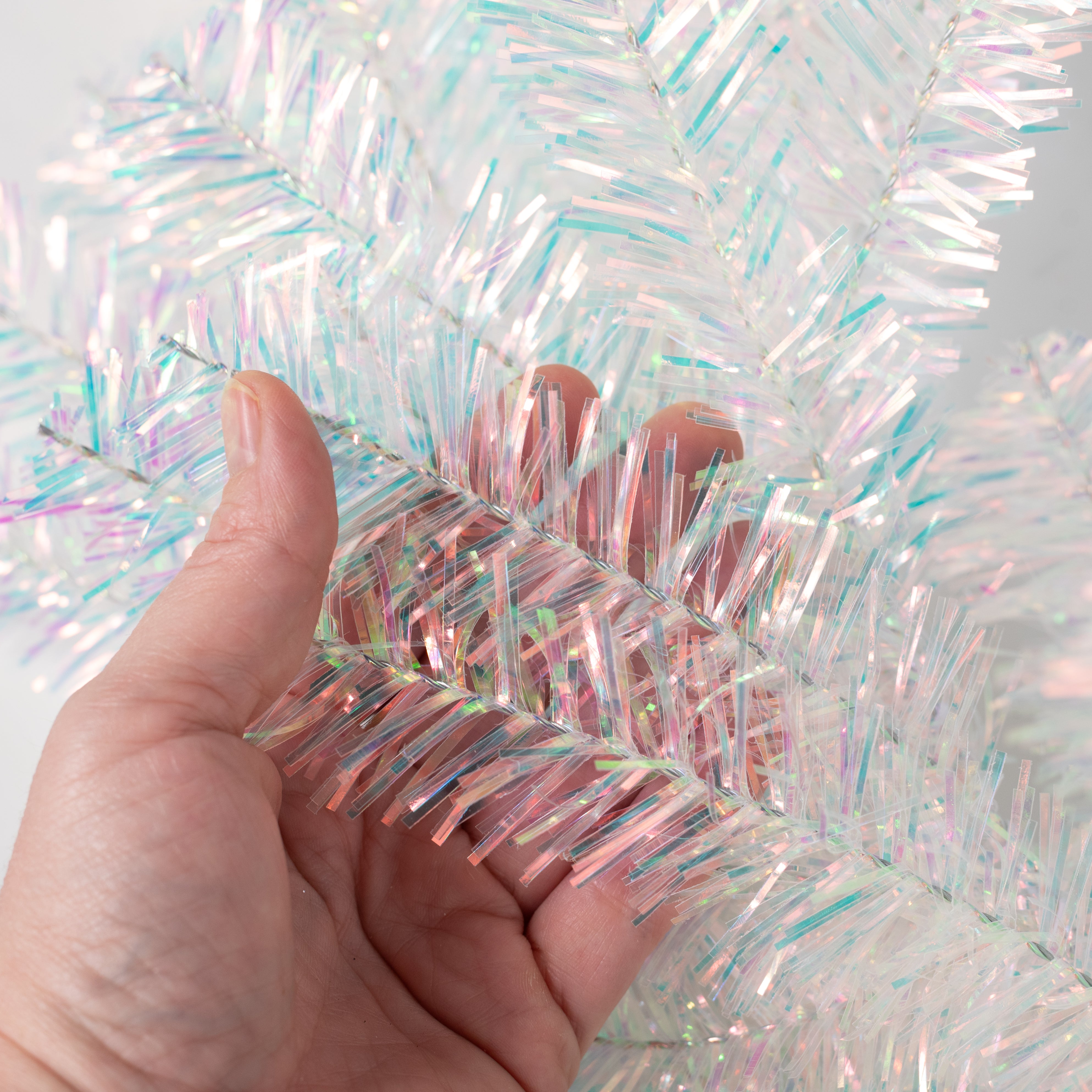 24" Pine Wreath: Iridescent Clear (96 Tips)