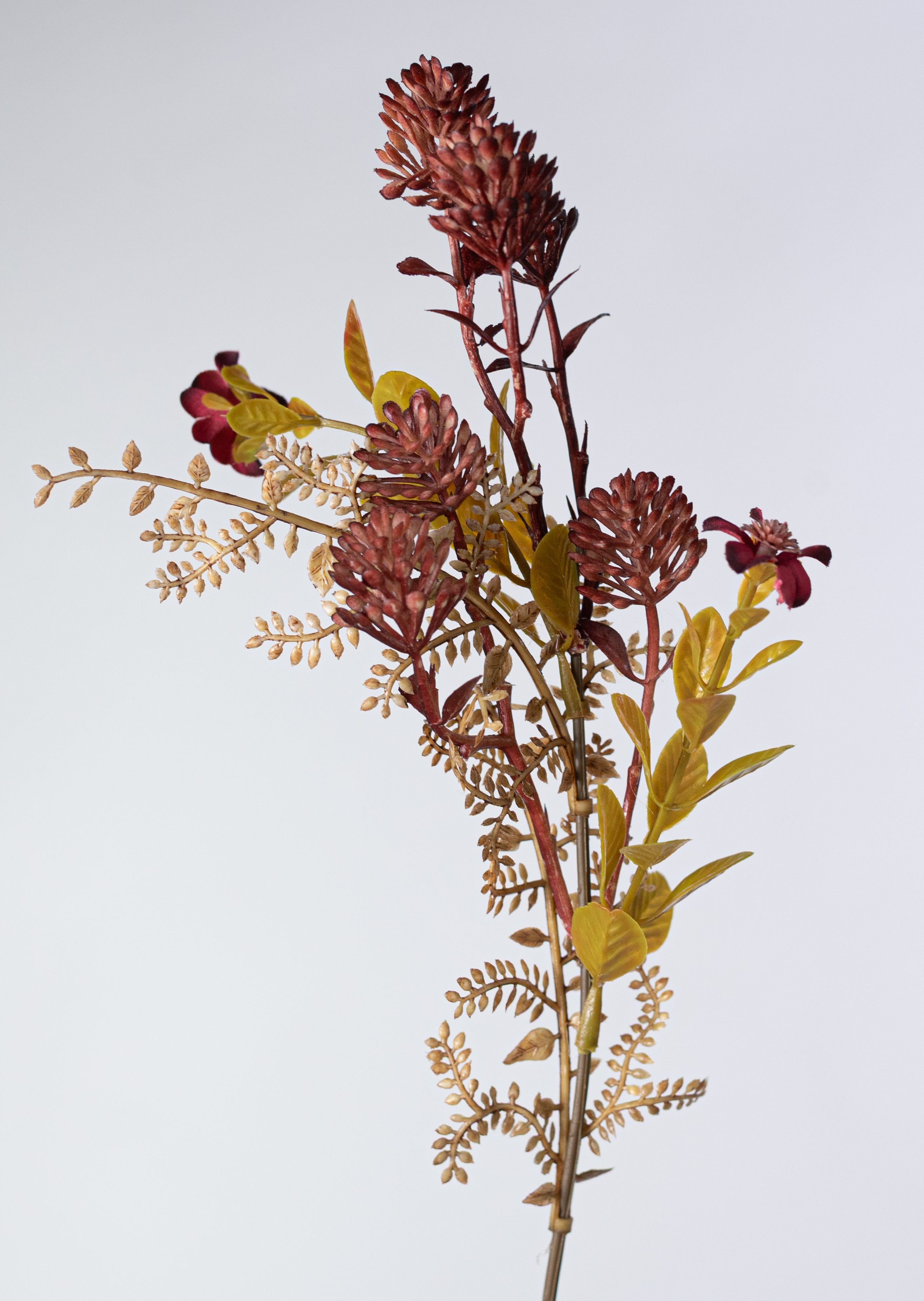 18" Mixed Plastic Amaranth & Leaves Bush: Burgundy