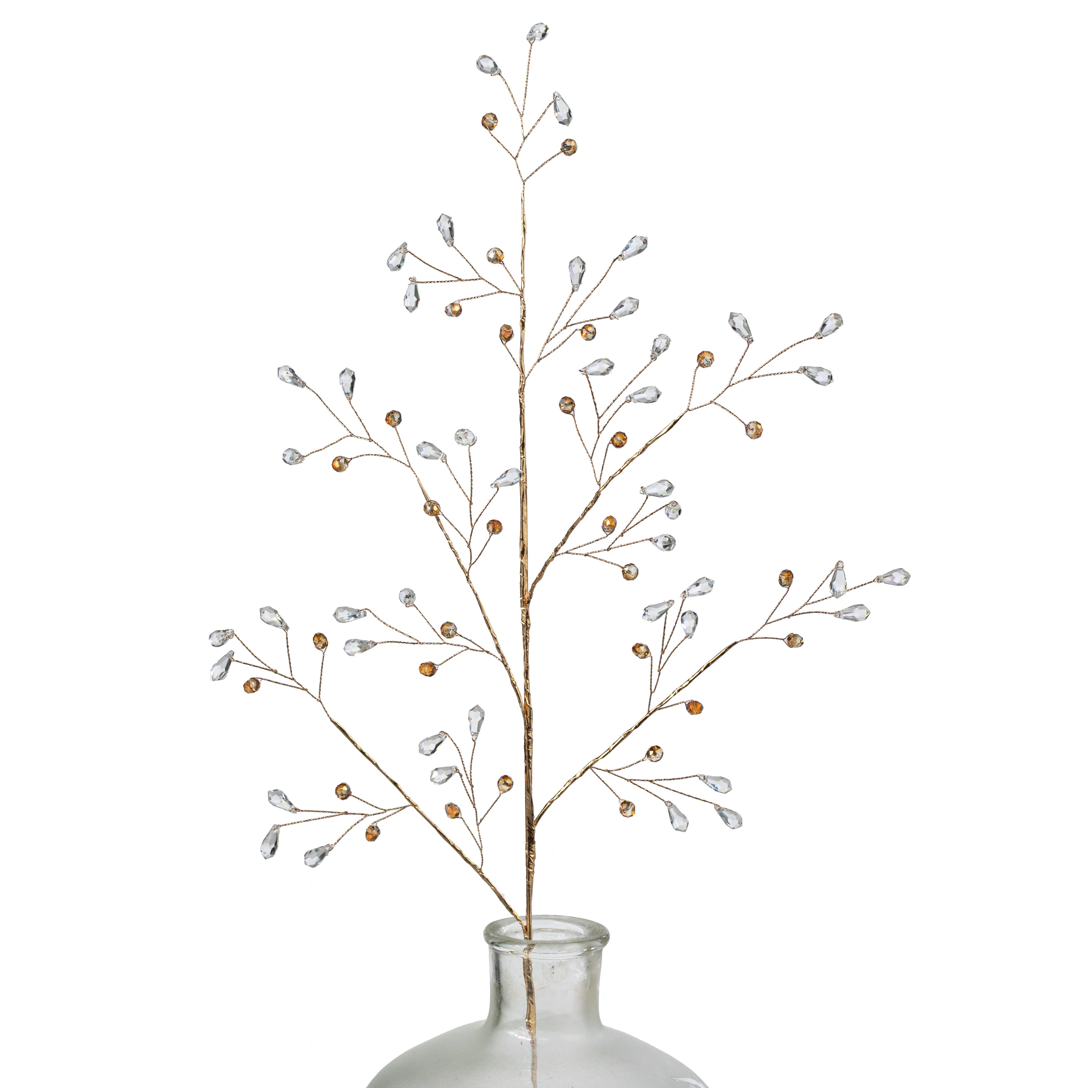 27" Crystal Acrylic Jewel Spray: Clear & Gold