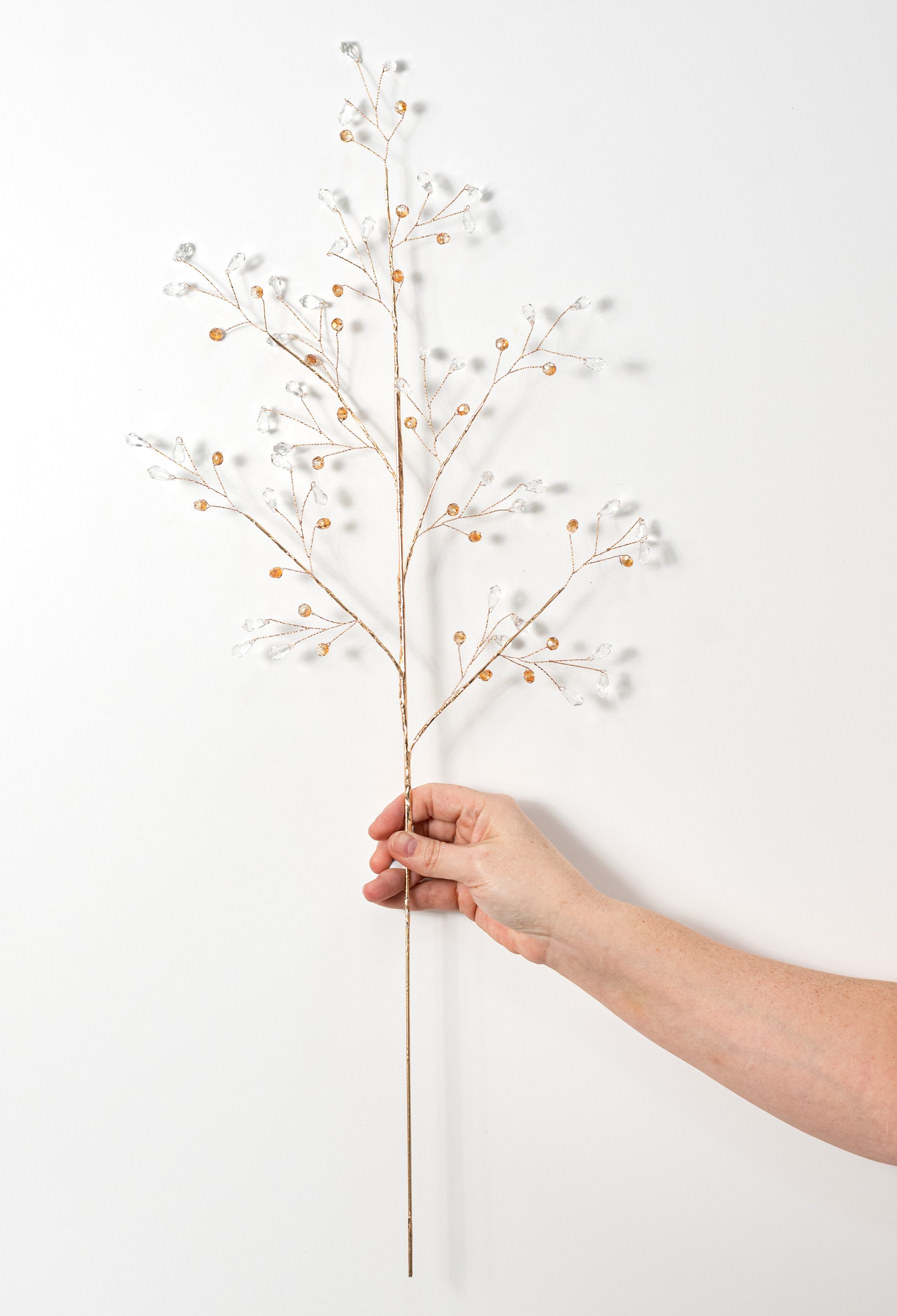 27" Crystal Acrylic Jewel Spray: Clear & Gold