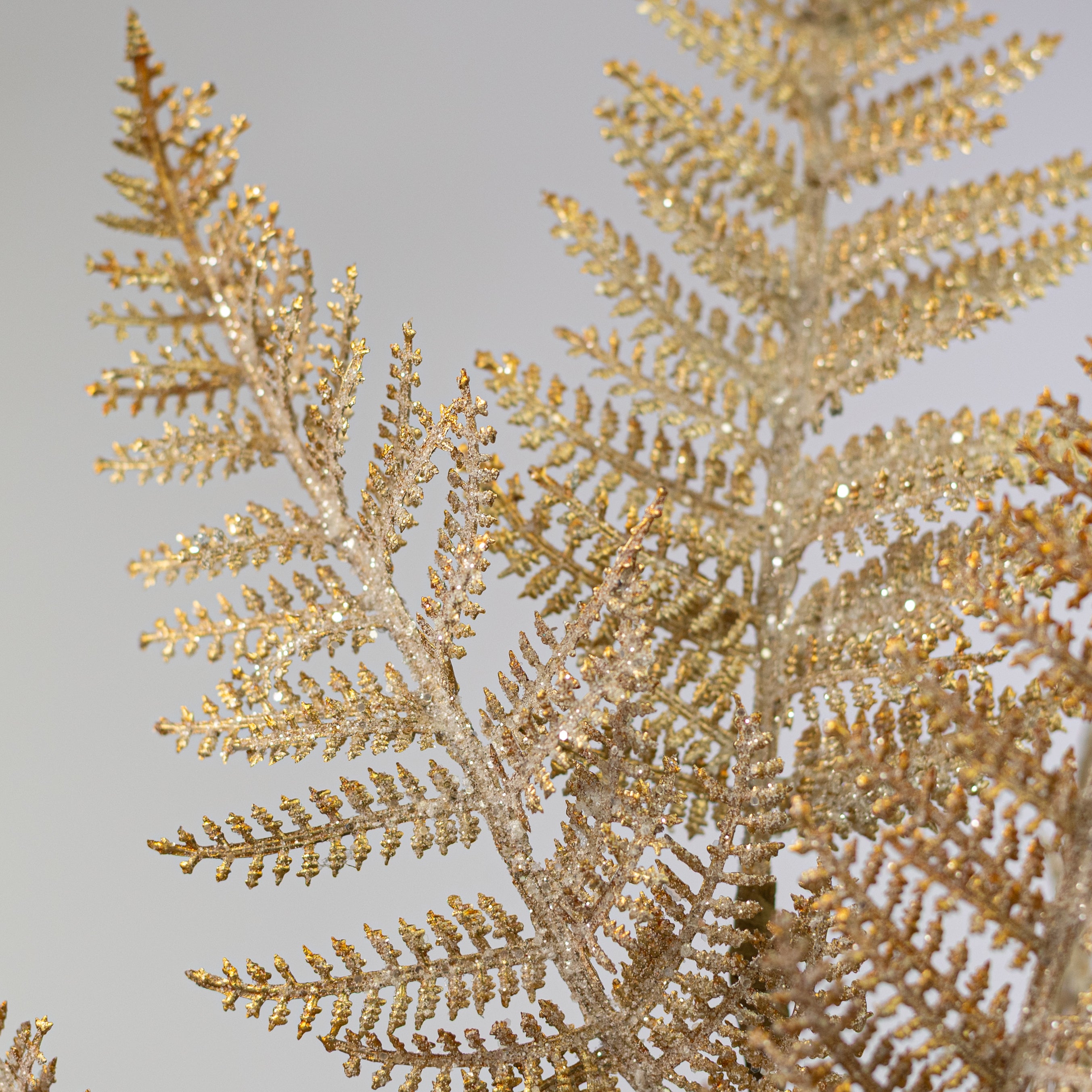 29" Frosted Fern Spray: Gold