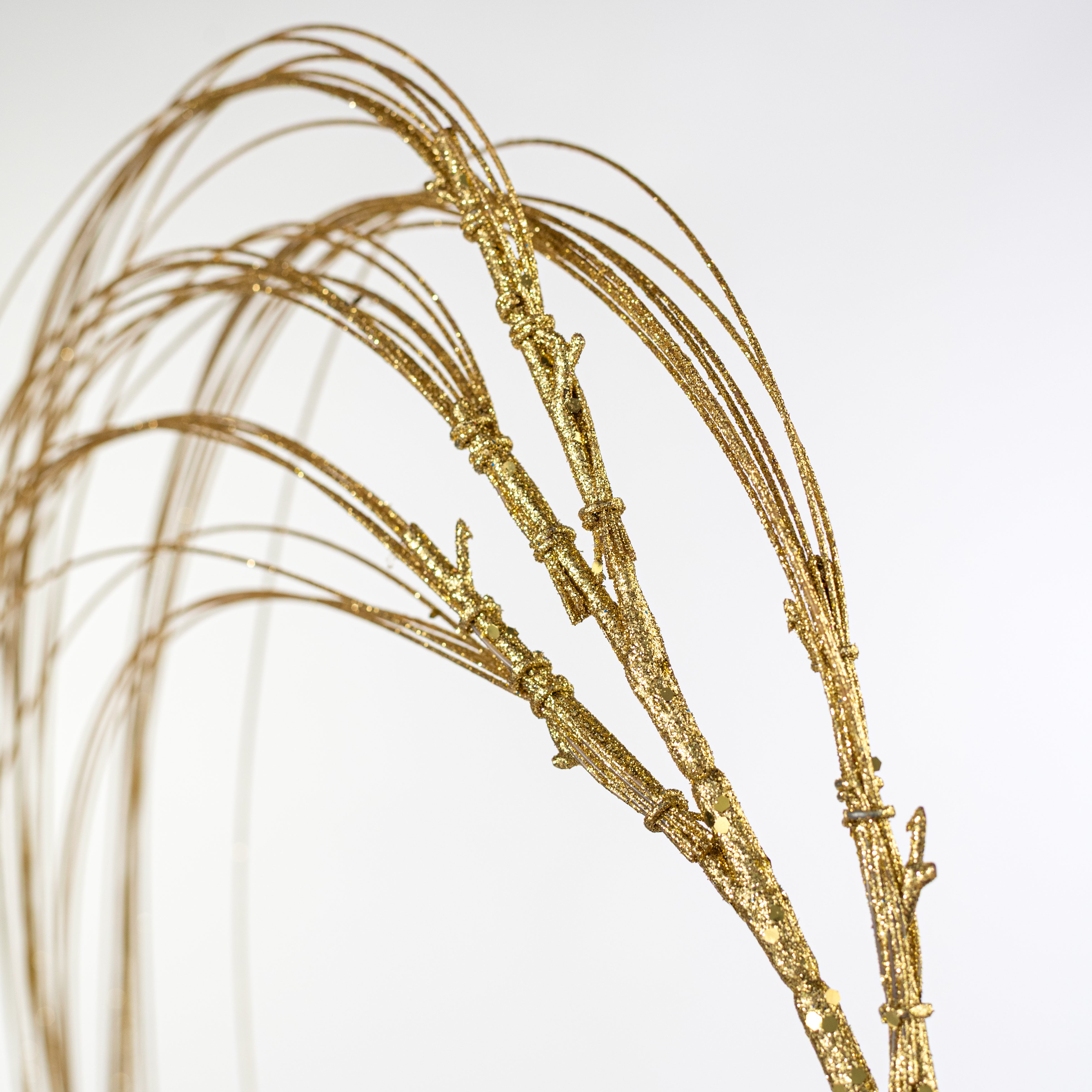 55" Glitter Fishline Hanging Spray: Gold