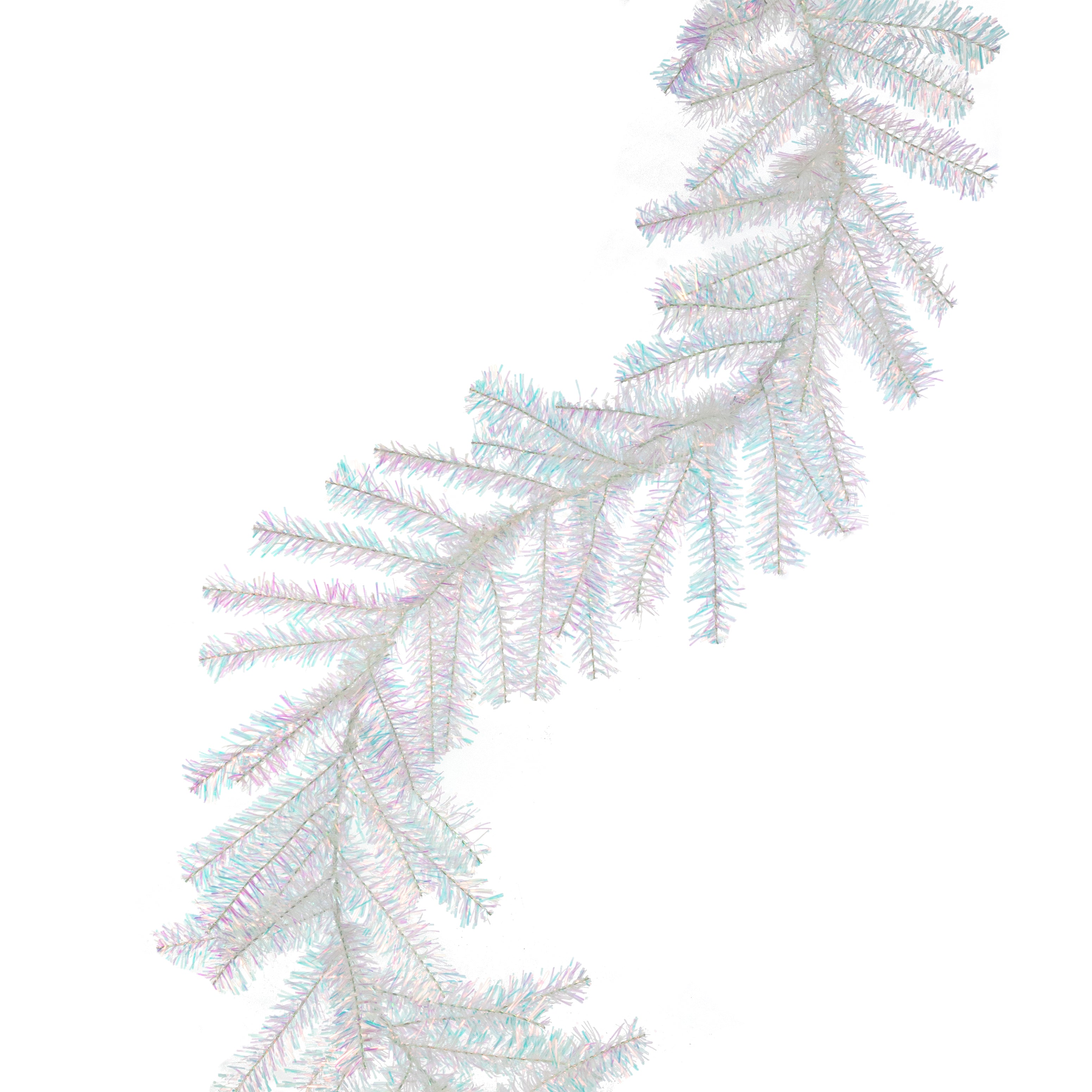 6' Pine Garland: Iridescent Clear (96 Tips)