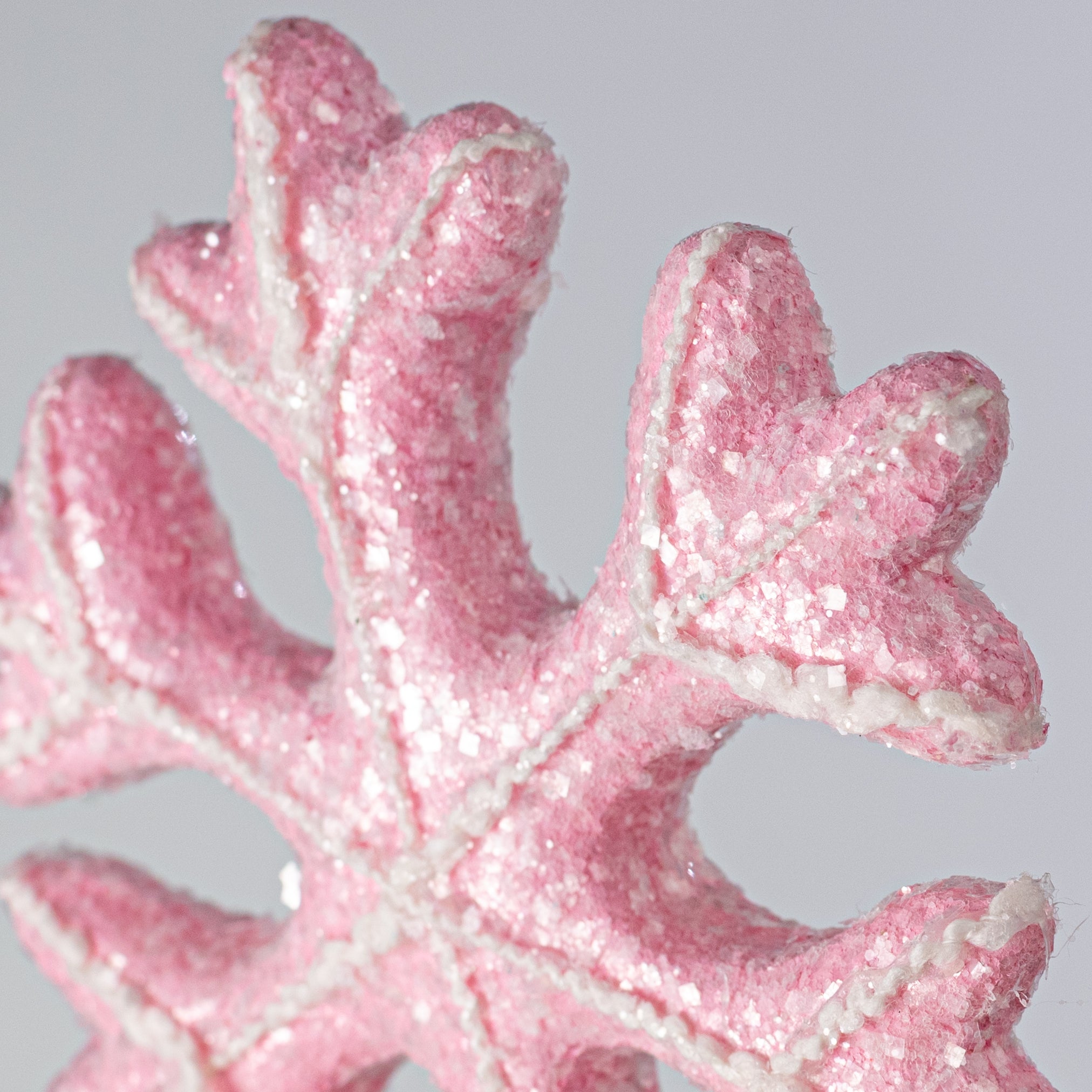 6.5" Iced Snowflake Ornament: Pink