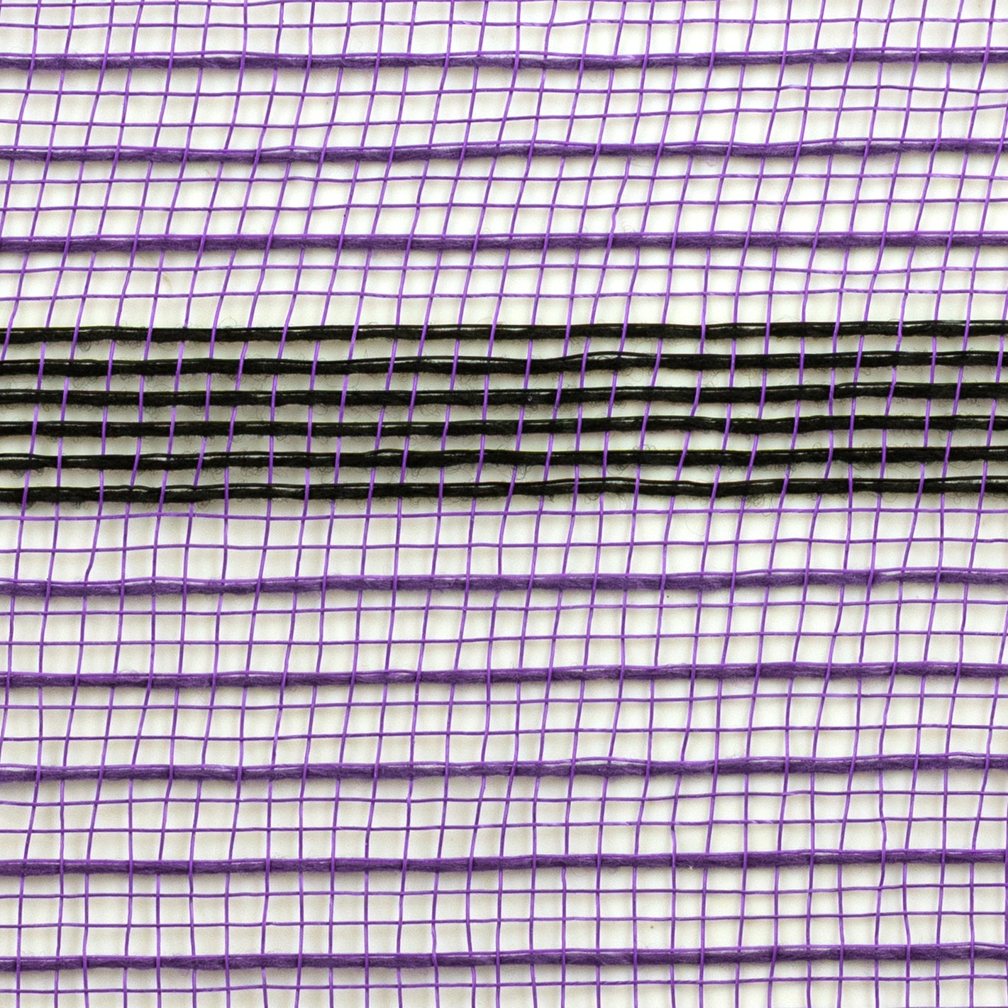 10" Faux Jute Stripe Mesh: Purple & Black