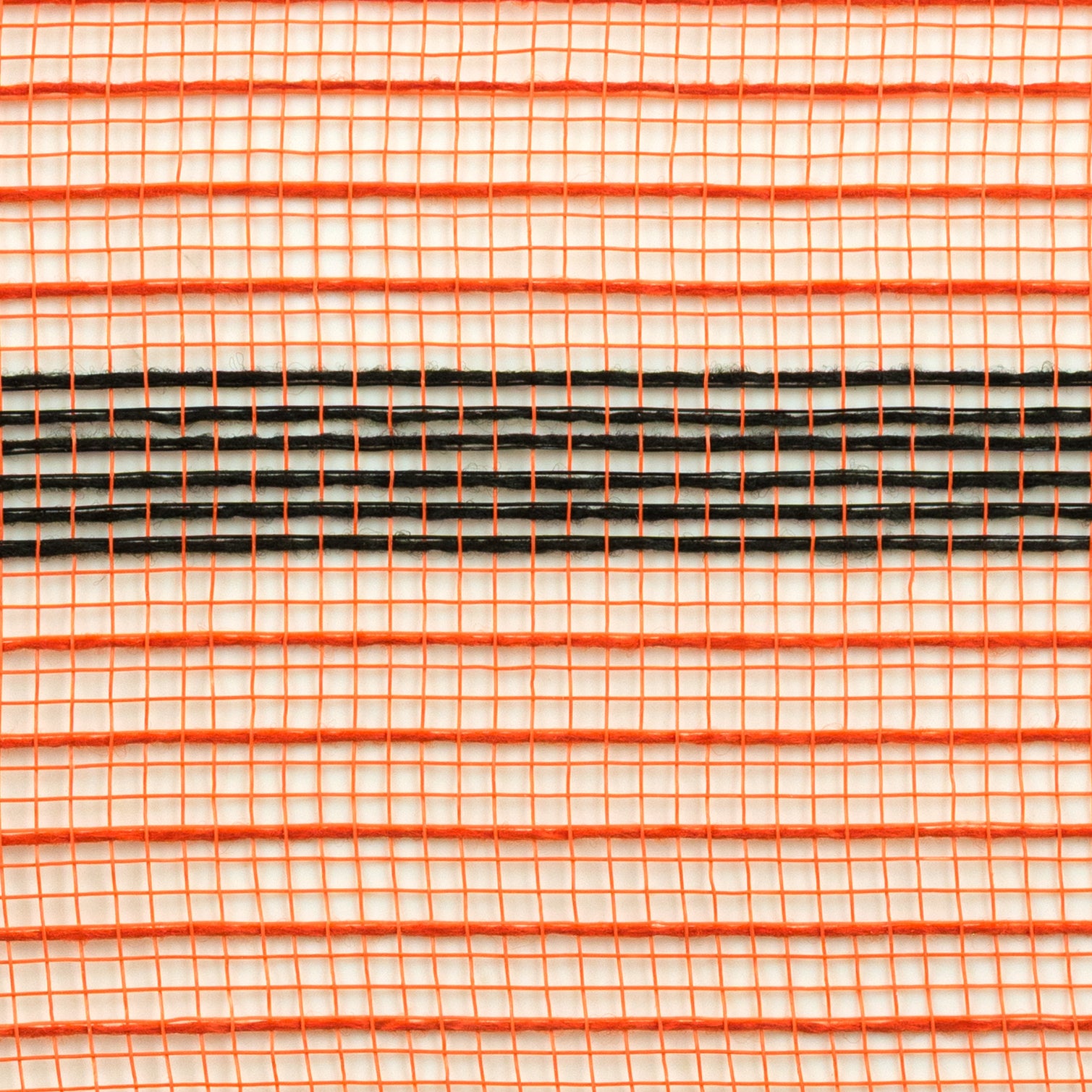 10" Faux Jute Stripe Mesh: Orange & Black