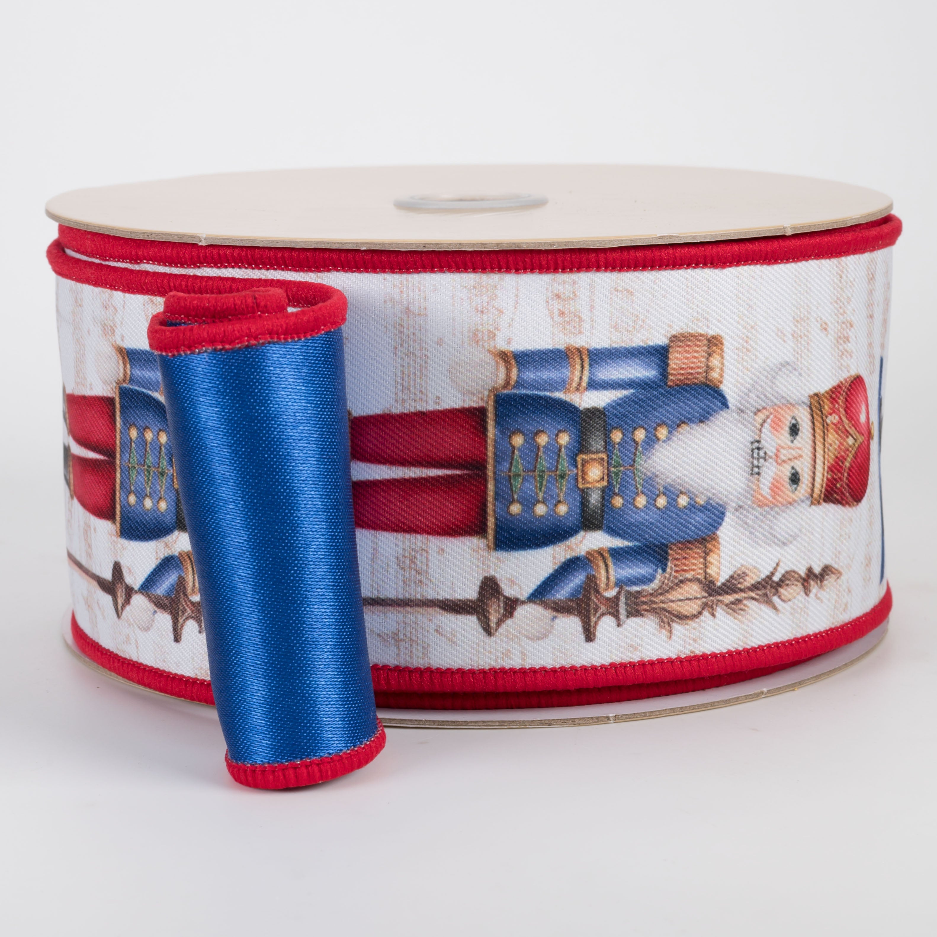 2.5" Double Sided Fused Nutcracker Ribbon: Blue Satin (10 Yards)