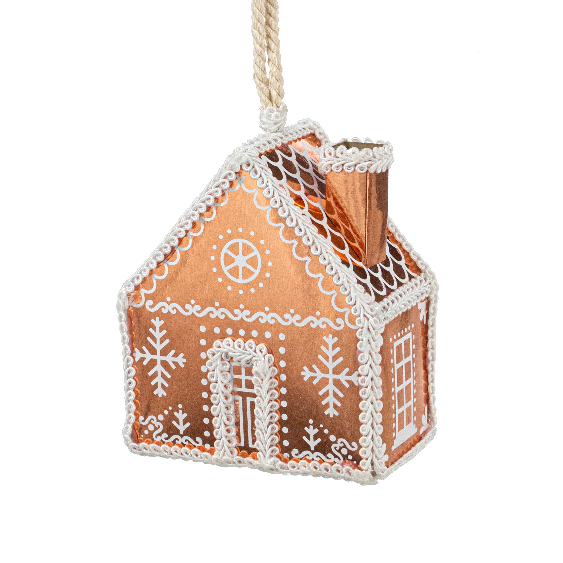 5" Metallic Gingerbread House Ornament