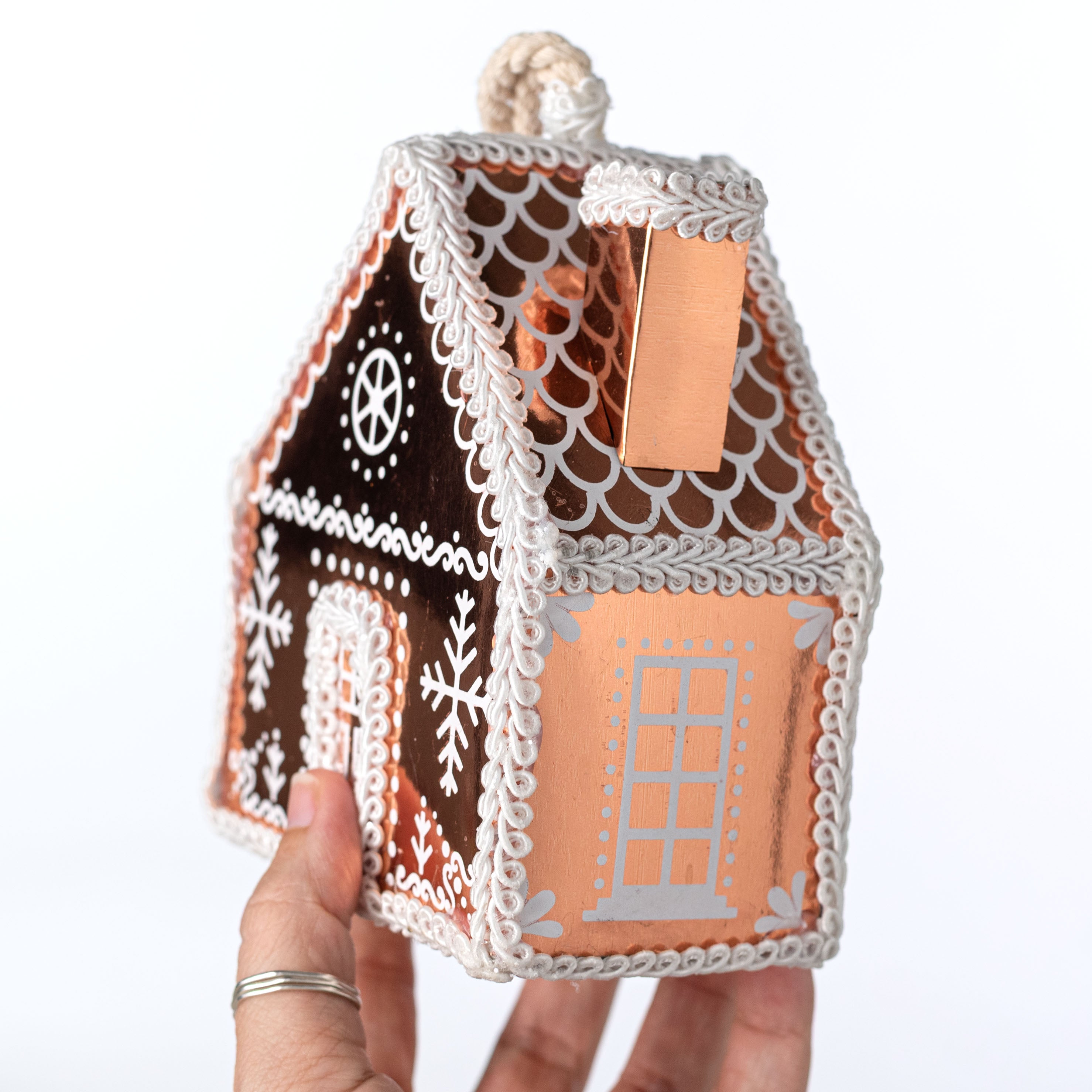 5" Metallic Gingerbread House Ornament