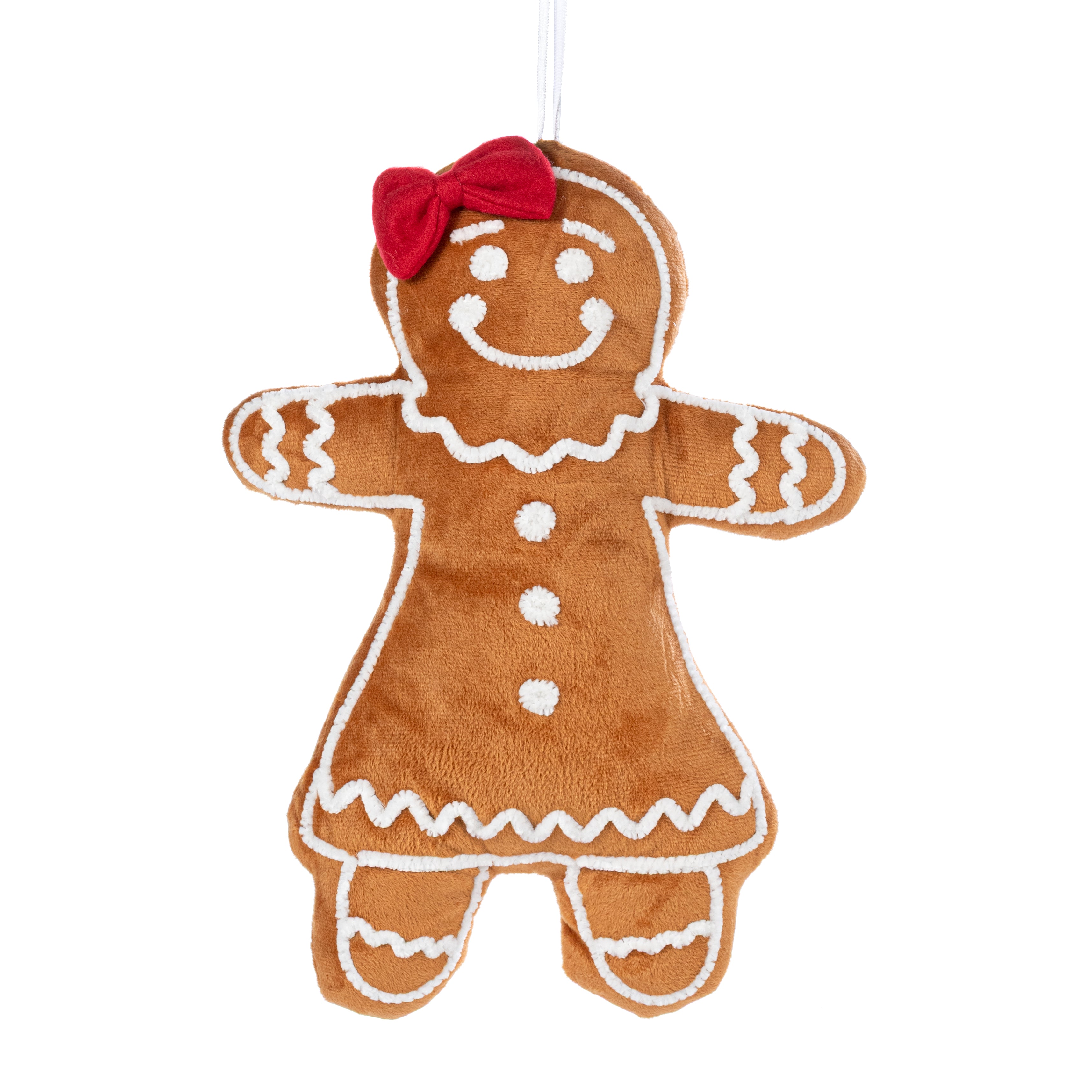 12.75" Plush Gingerbread Girl Ornament