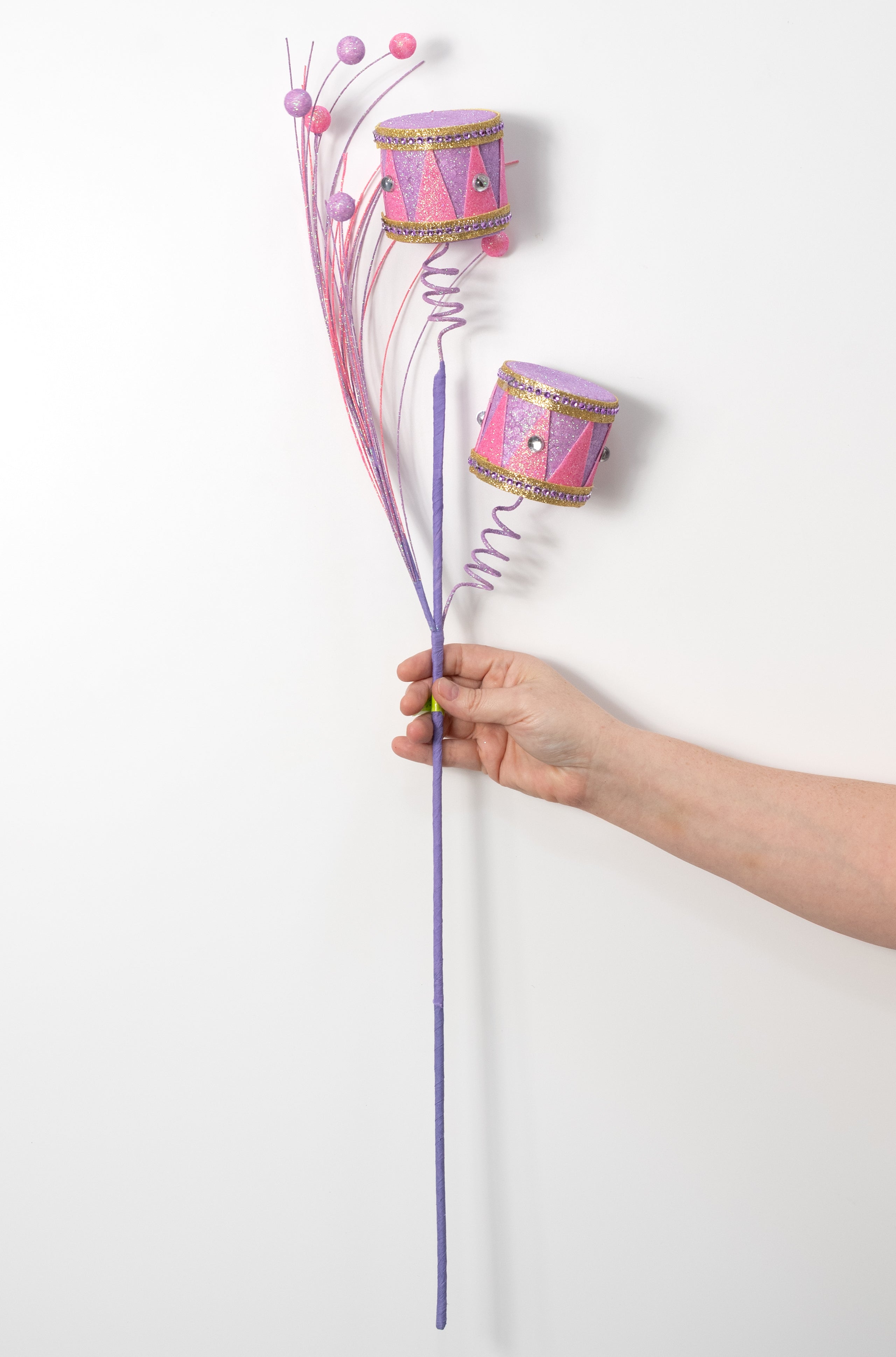 29" Nutcracker Drum Spray: Pink & Lavender