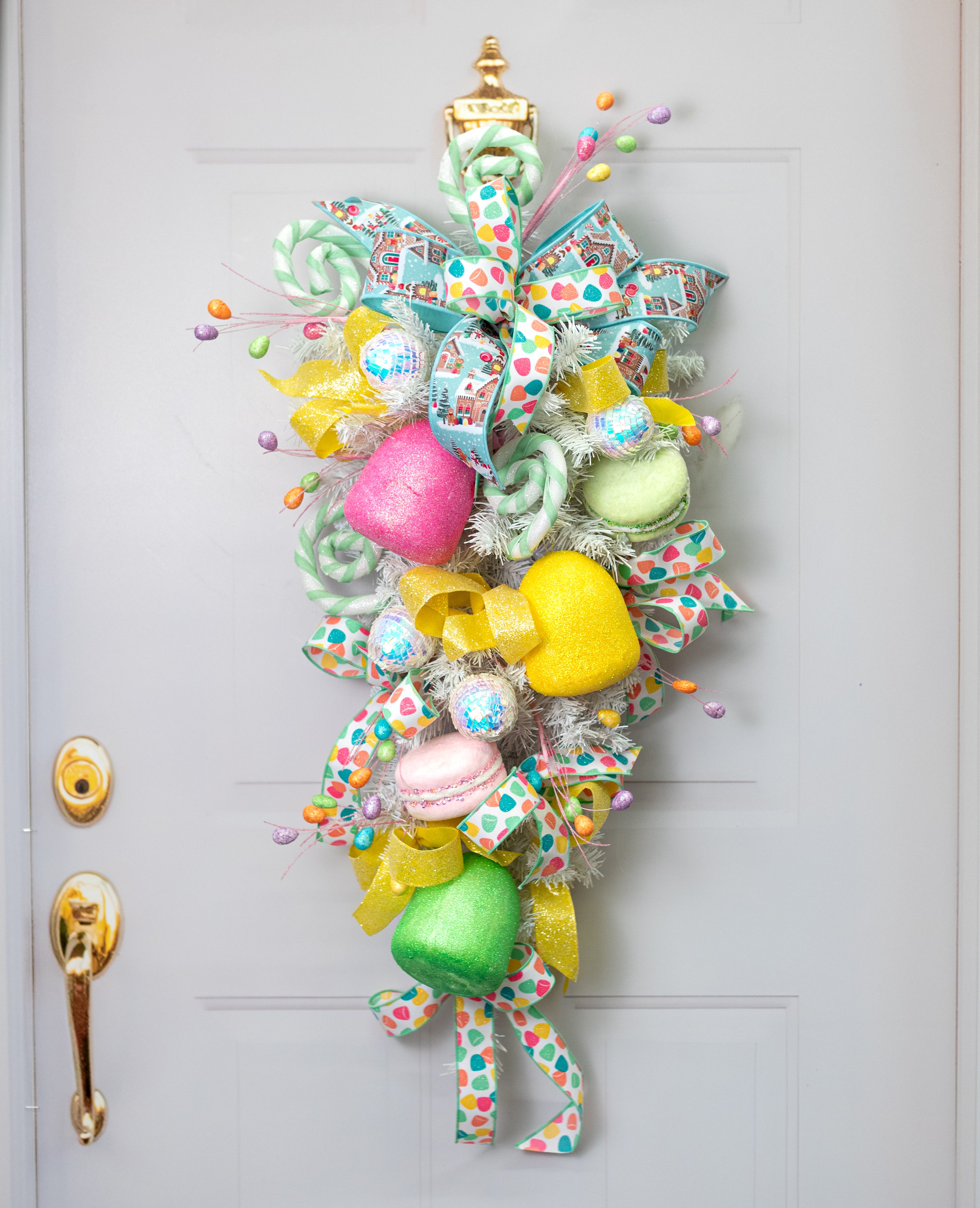 5" Glitter Gumdrop Ornament: Mint Green