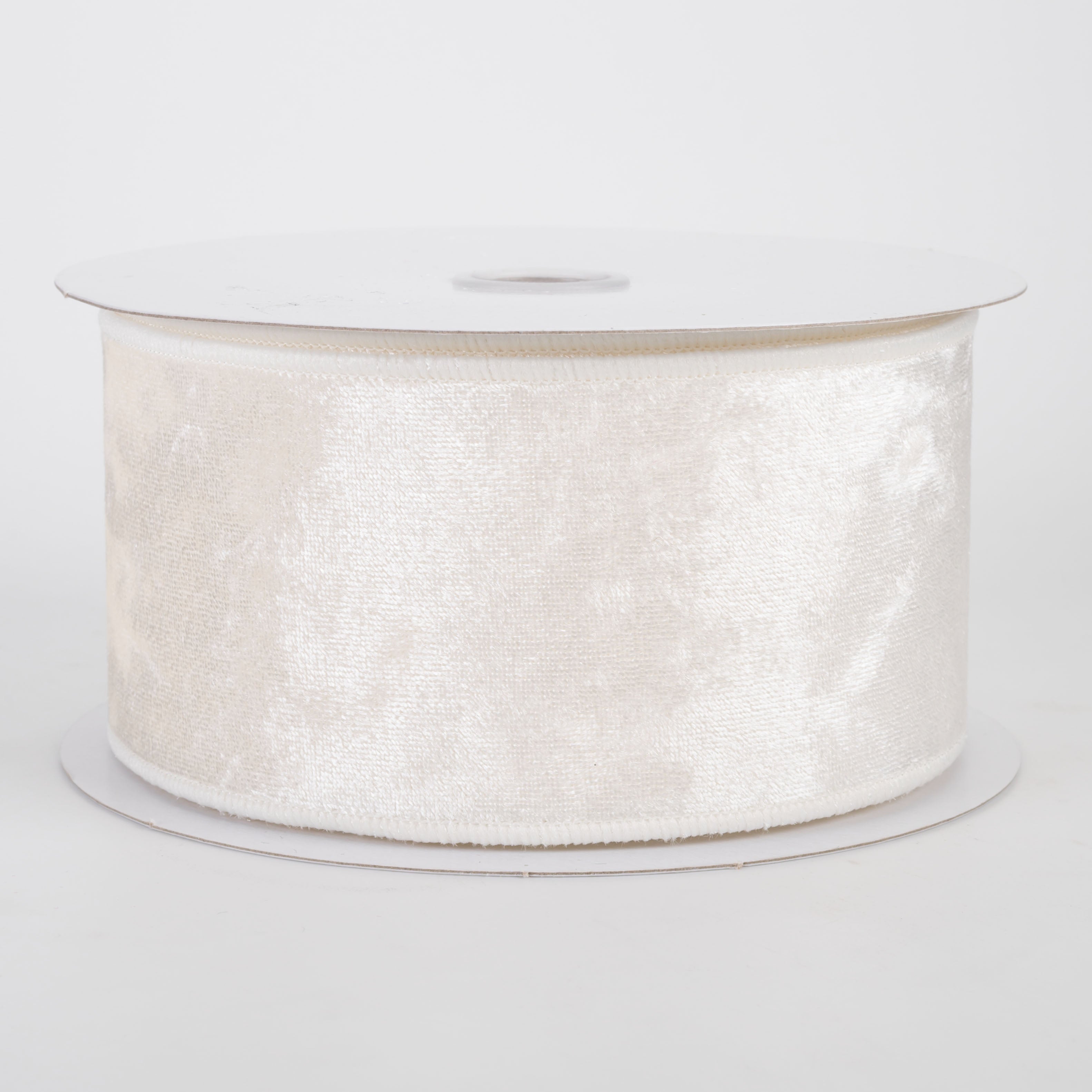 2.5" Lush Velvet Matte Satin Backed Ribbon: Ivory (10 Yards)