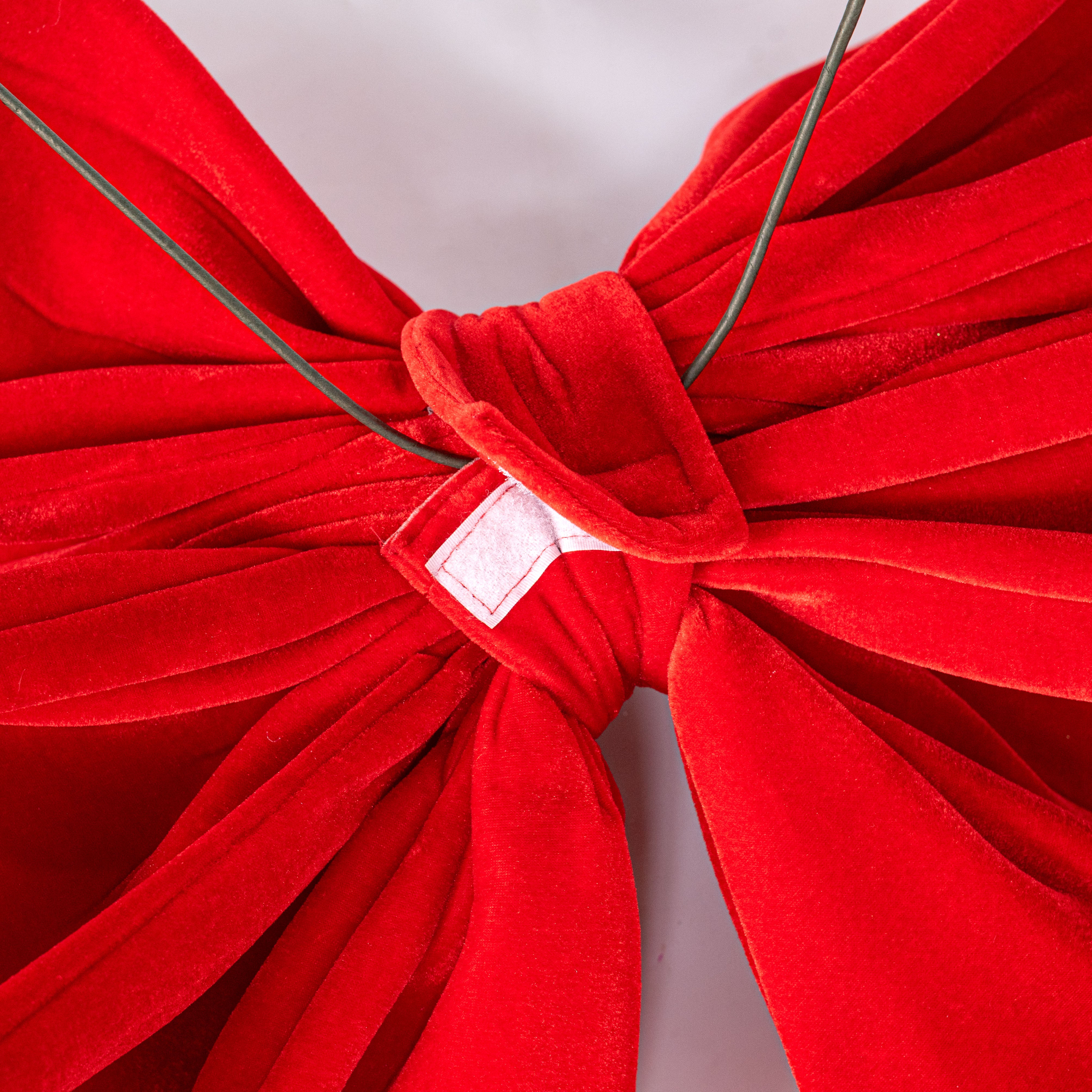 47" Oversized Velvet Bow: Red