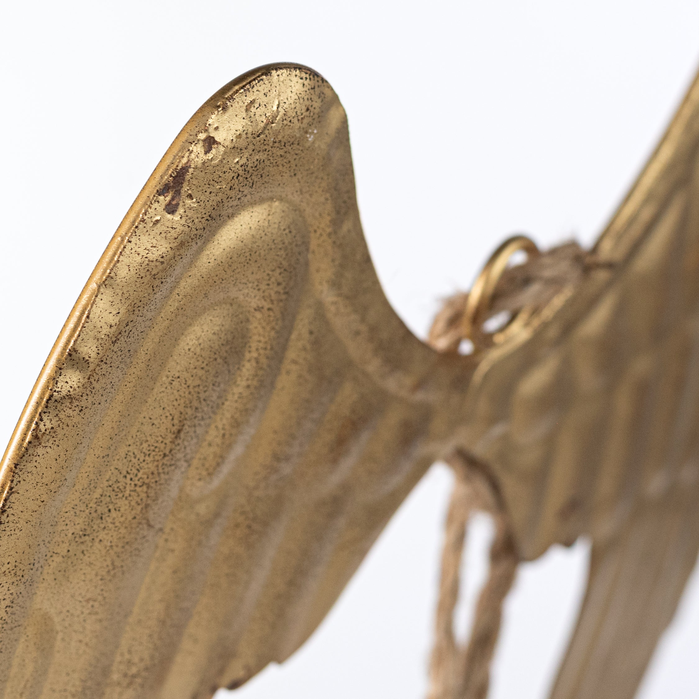 13" Distressed Metal Angel Wings: Antique Gold