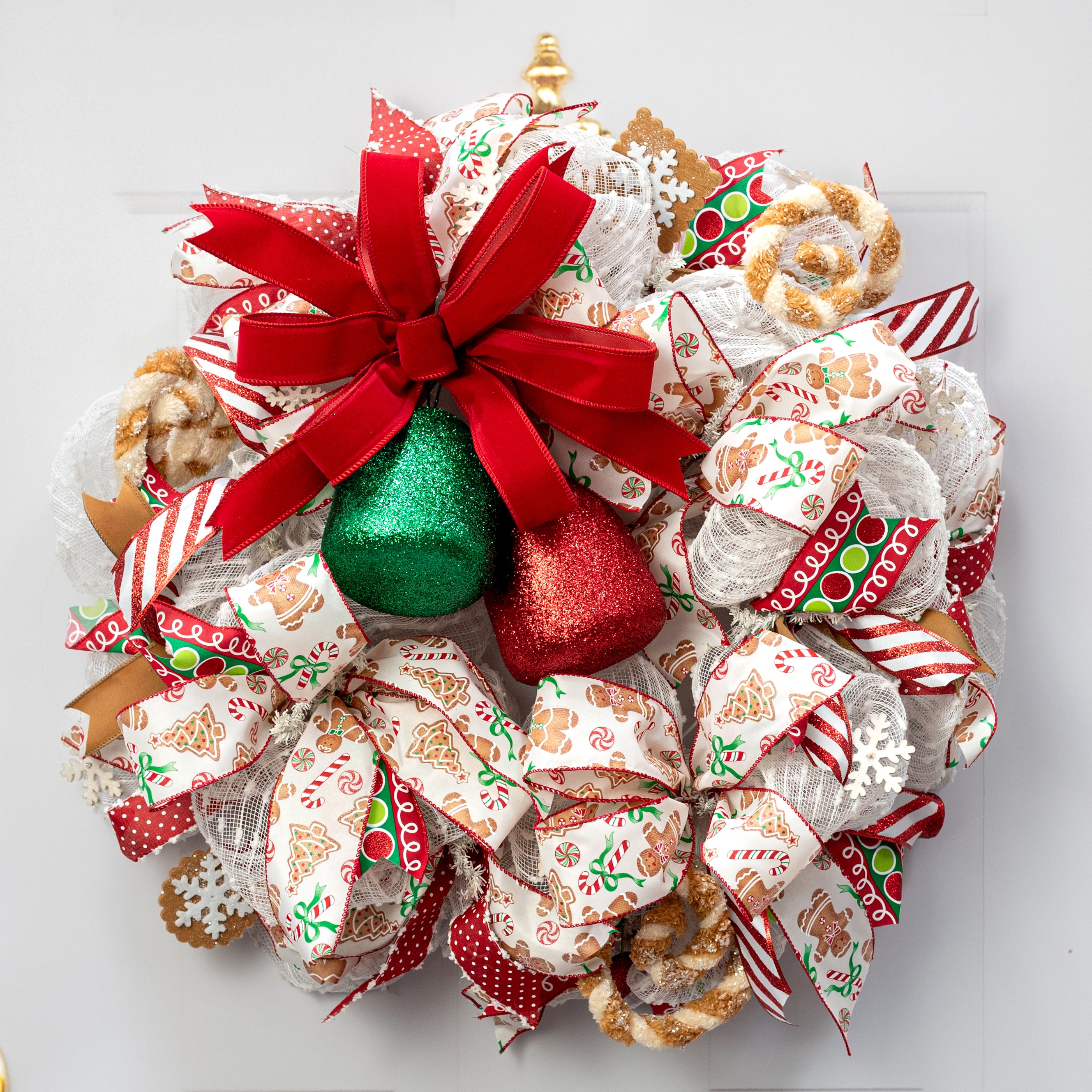 5" Glitter Gumdrop Ornament: Metallic Emerald Green