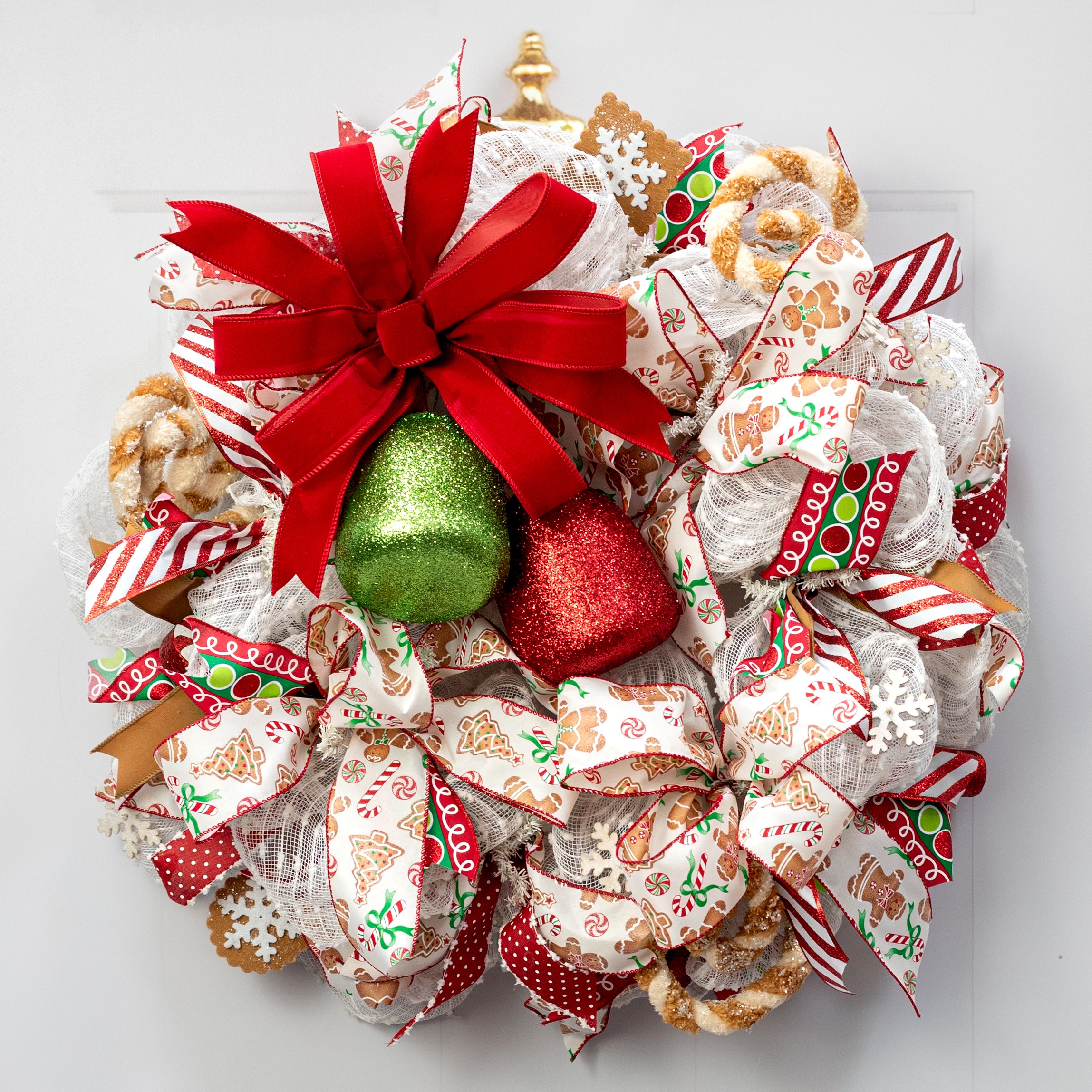 5" Glitter Gumdrop Ornament: Metallic Lime Green