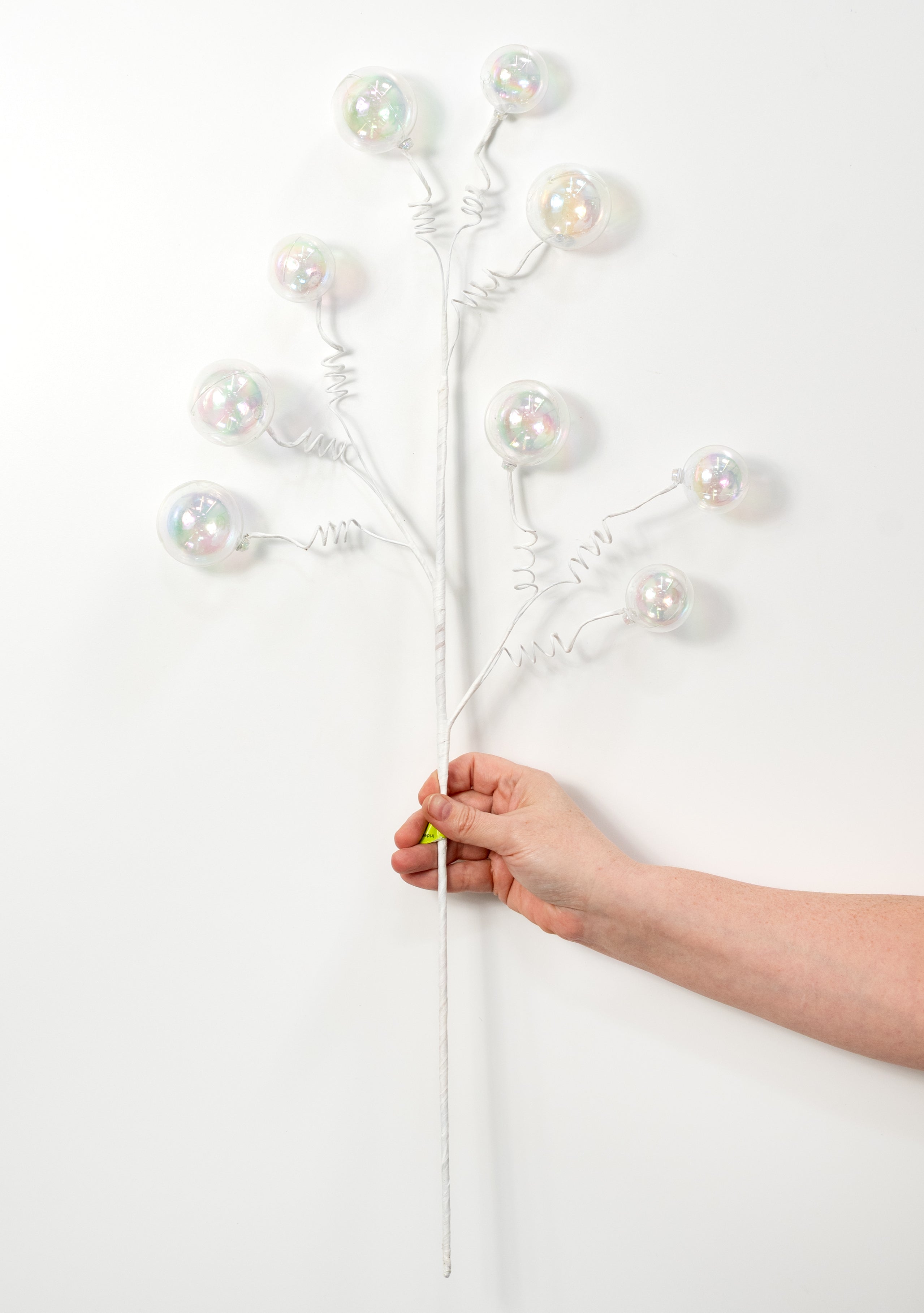 28" Iridescent Bubble Ball Spray: Clear