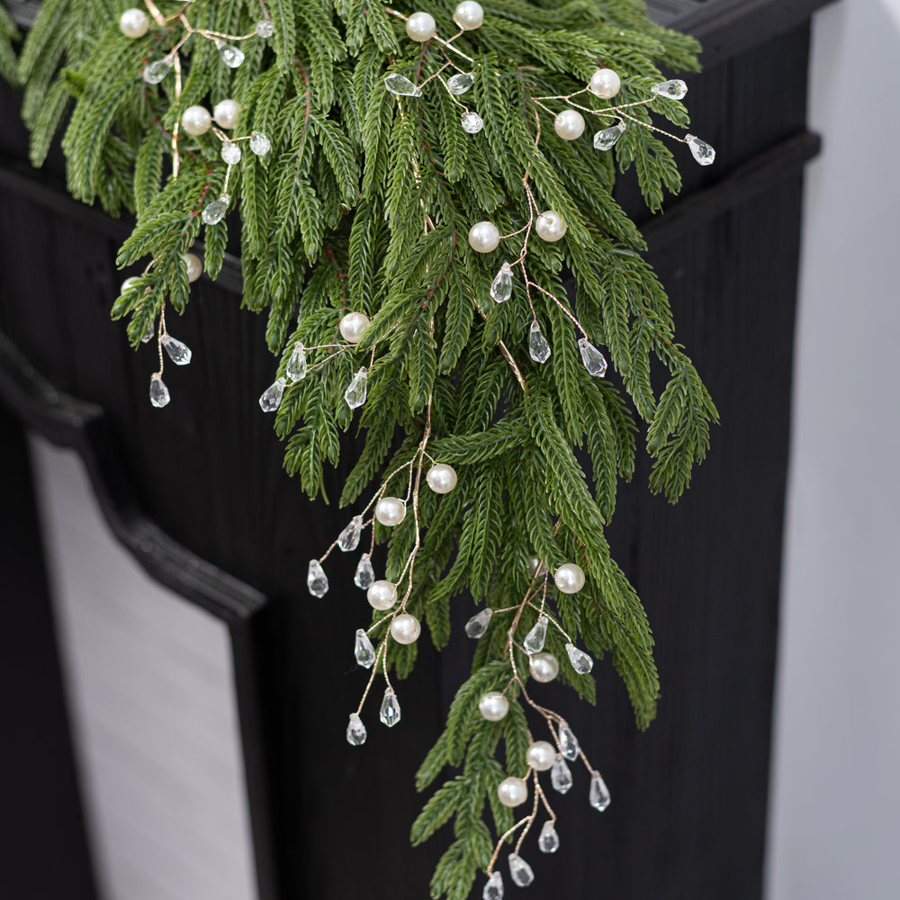 48" Acrylic Crystals & Pearls Garland: White, Gold & Clear