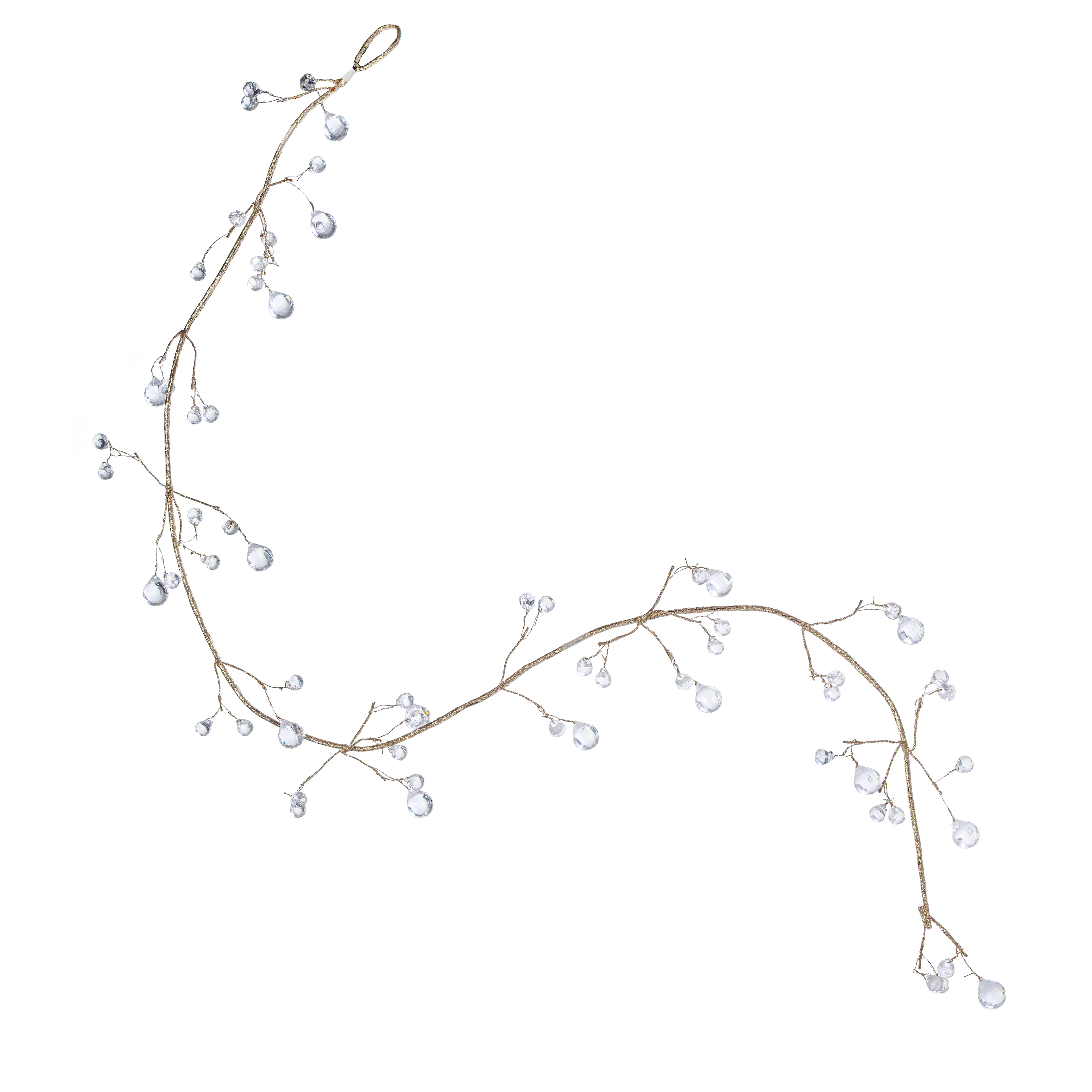48" Acrylic Jewels Vine Garland: Champagne Gold & Clear