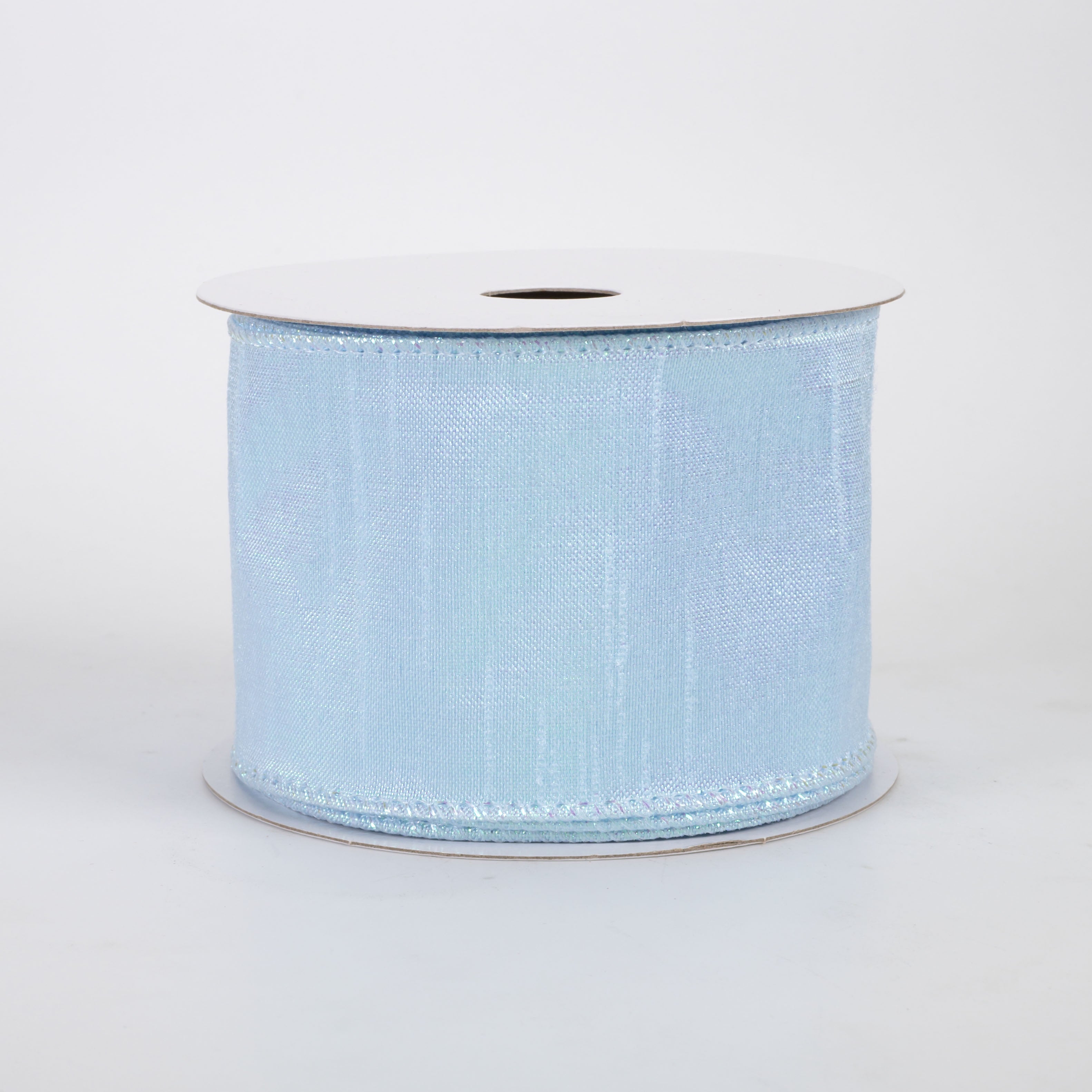 2.5" Iridescent Metallic Solid Ribbon: Light Blue (10 Yards)
