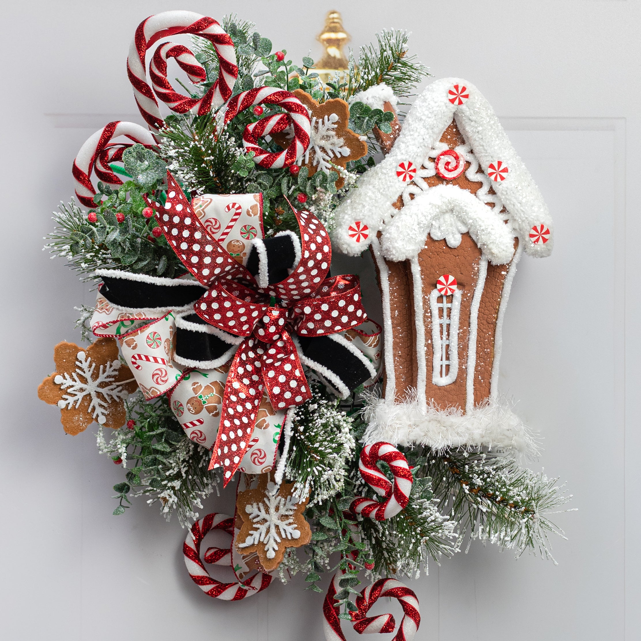 13" Peppermint Gingerbread House Decor