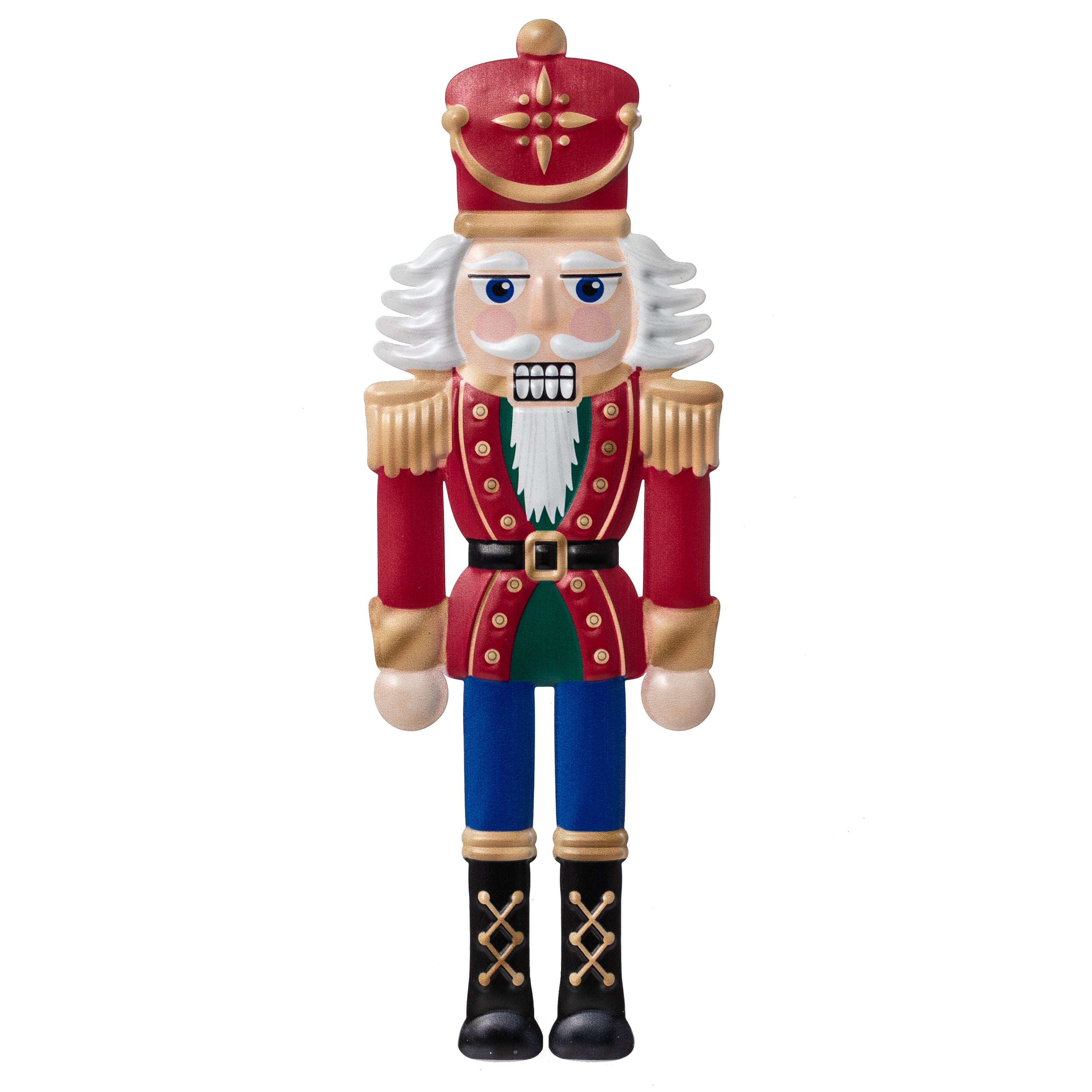 12" Metal Embossed Hanger: Light Traditional Nutcracker