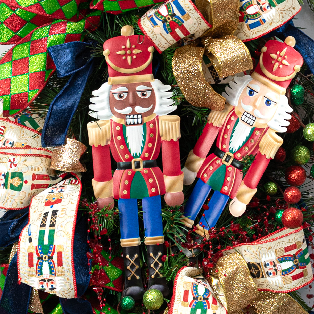 12" Metal Embossed Hanger: Light Traditional Nutcracker