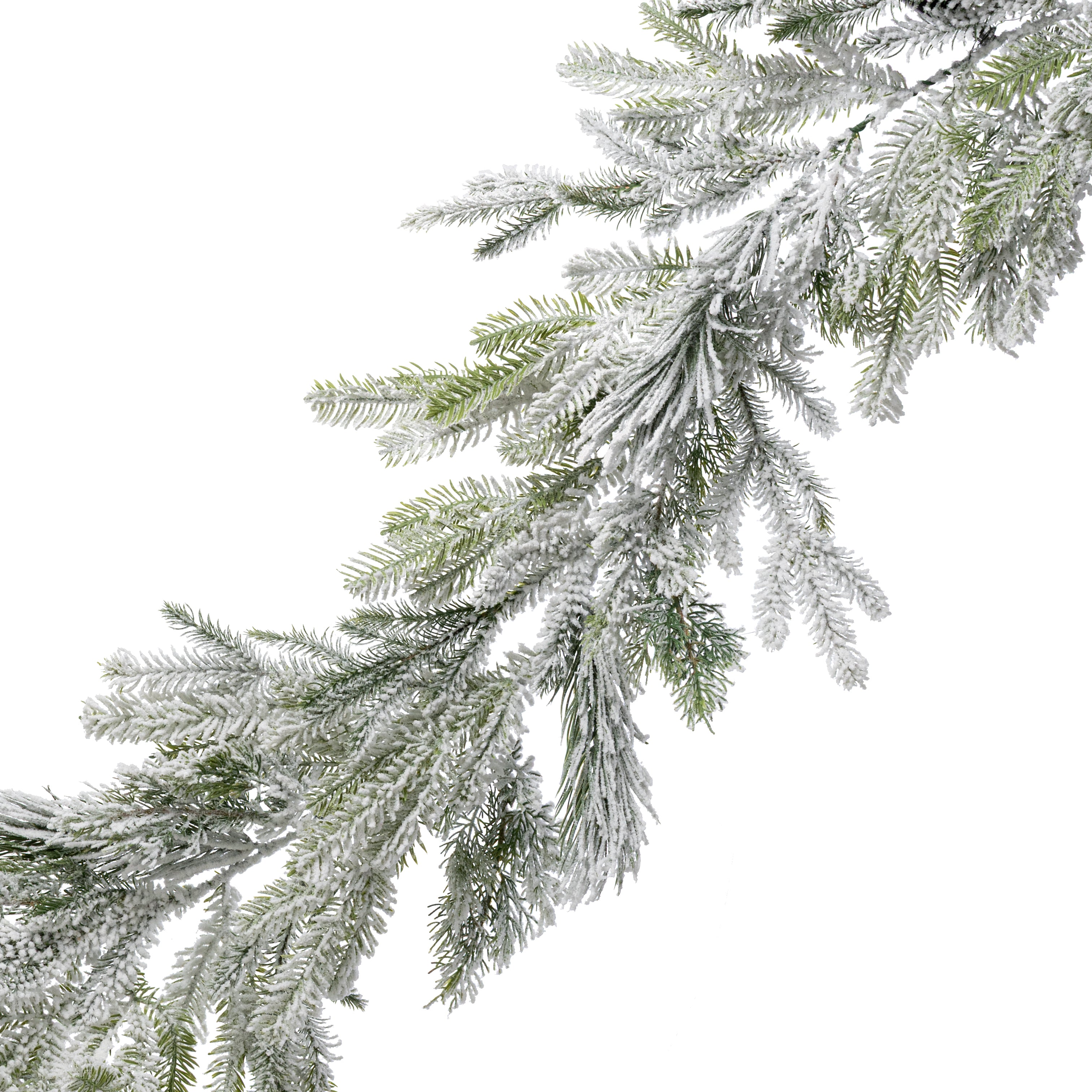 72" Mixed Swiss Pine Garland: Flocked Evergreen (48 Tips)
